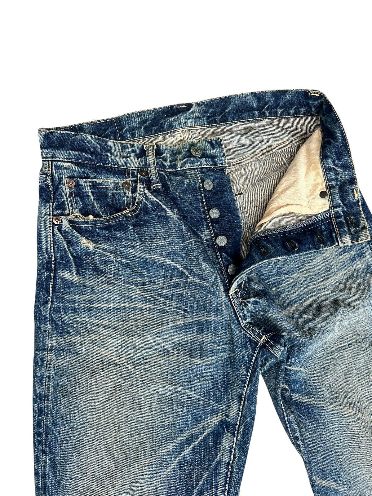 Spellbound Vintage Spellbound Japan Distressed Mud Denim Selvedge Jeans Size US 30 / EU 46 - 7 Thumbnail