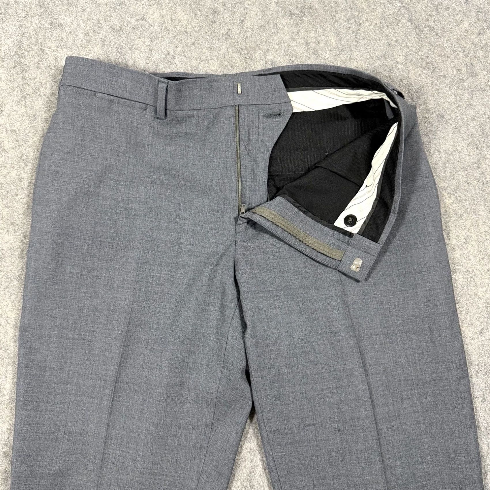 Ralph Lauren Lauren Ralph Lauren Slim Fit Trouser Pants Men's 32Wx30L Gray Wool Flat Front Button Zipper Pockets Slim Fit 80s 90s Cities USA Modern Mens Size US 32 / EU 48 - 4 Thumbnail