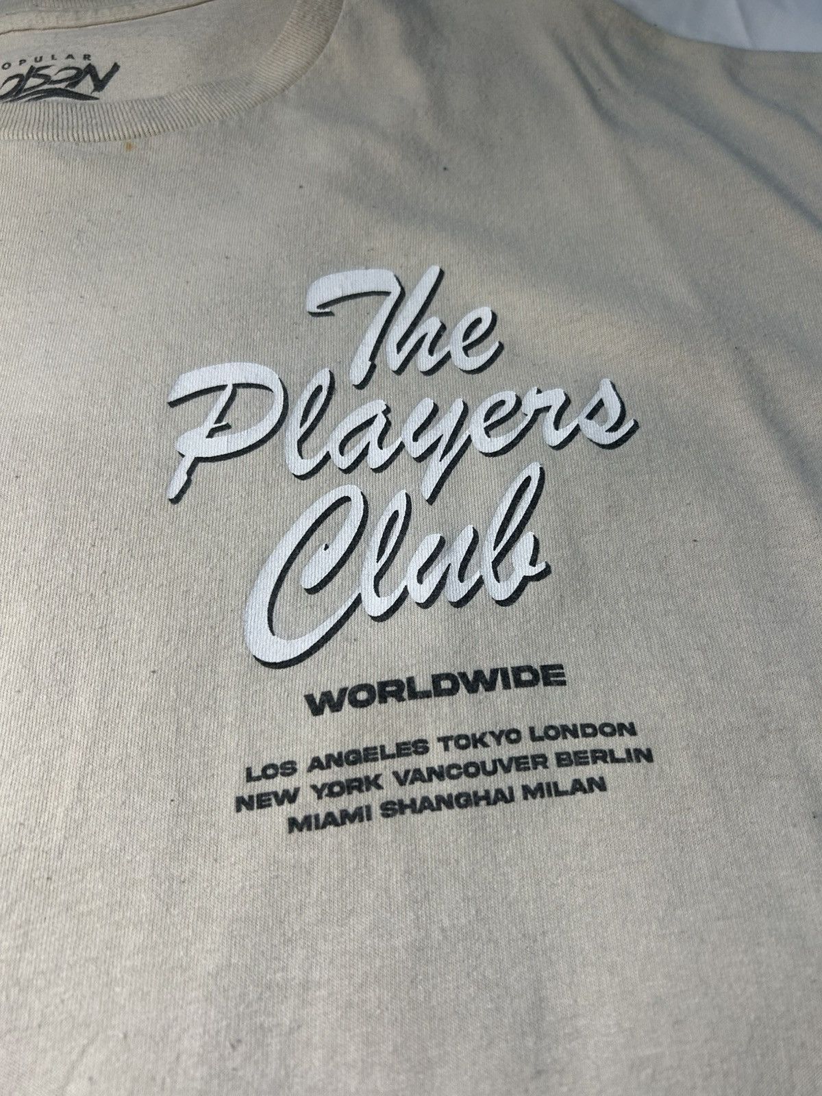 Zumiez BEIGE “THE PLAYERS CLUB” TEE Size US XL / EU 56 / 4 - 2 Thumbnail