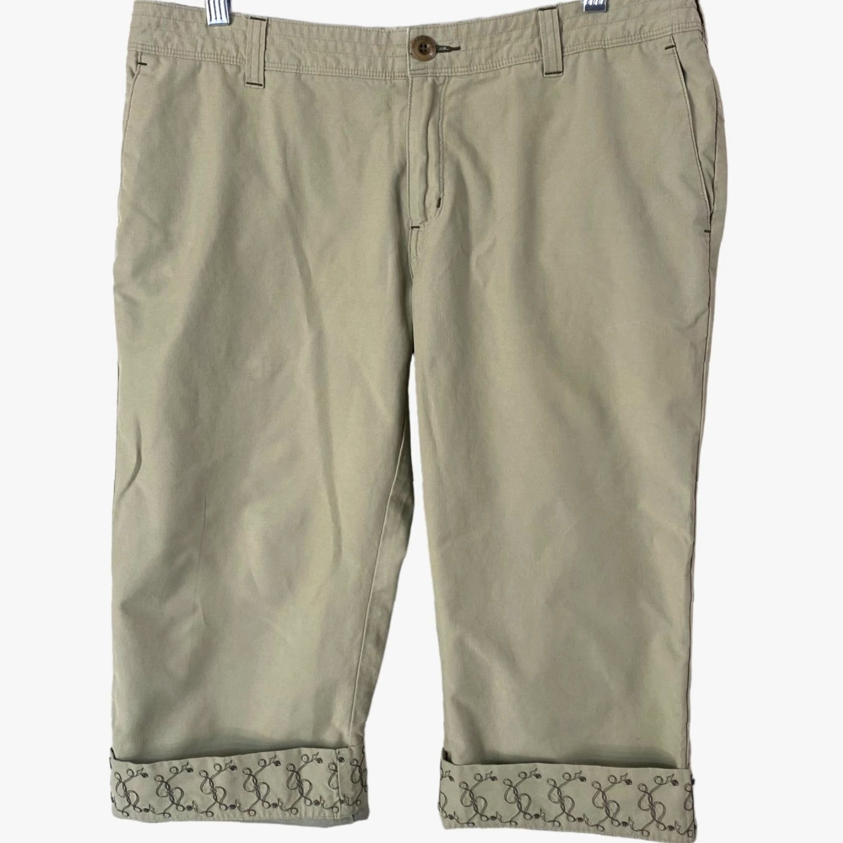 Vintage Horny Toad Cropped Hiking Capri Pants Green Womens Size 10 Relaxed Fit Low-Rise Cropped Pants Womens Green 10 Crew? Size 32" / US 10 / IT 46 - 2 Thumbnail