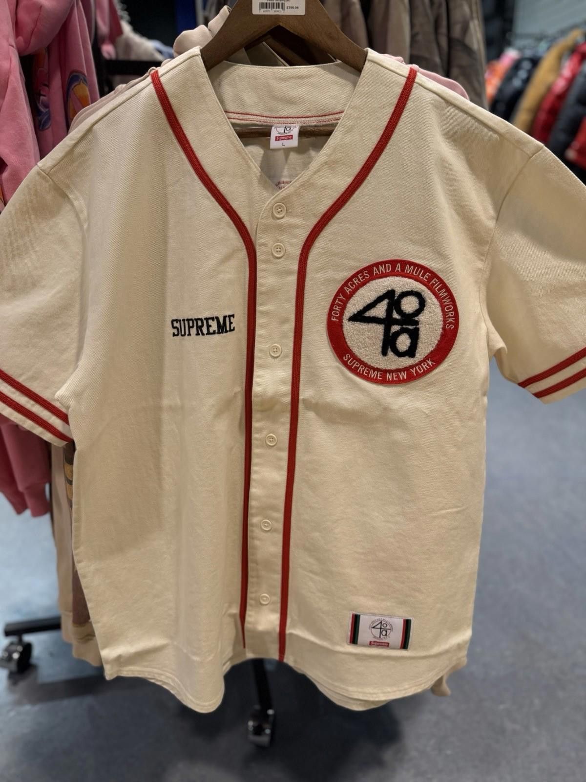Supreme Supreme 40 Acres Twill Baseball Jersey L Brand New Large Size US L / EU 52-54 / 3 - 1 Thumbnail