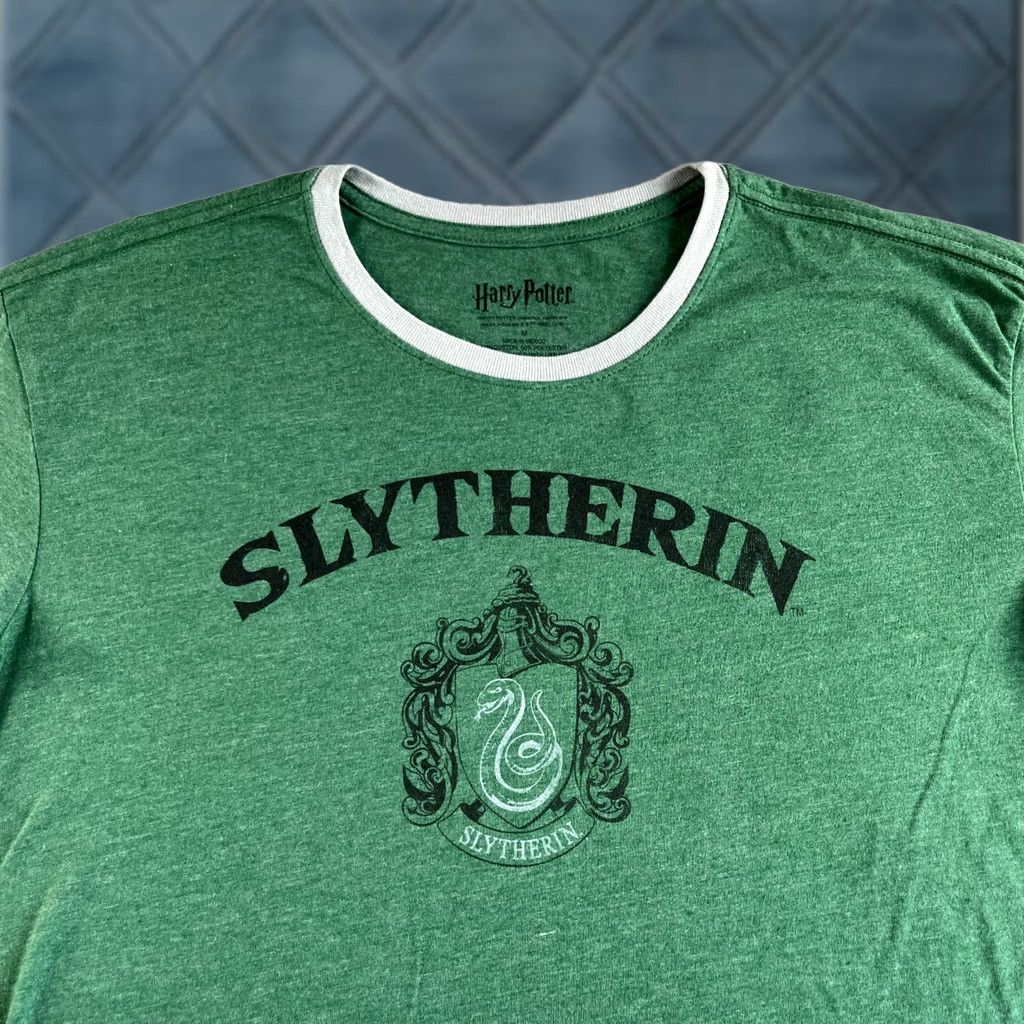 Vintage VINTAGE NEW Harry Potter T Shirt Mens Medium Green Striped Graphic Tee Slytherin House Size US M / EU 48-50 / 2 - 1 Thumbnail