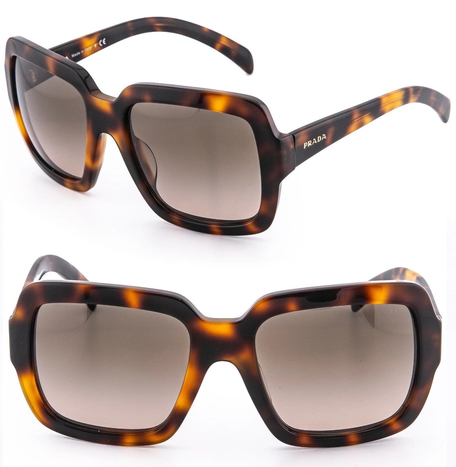 Prada PRADA 07R ORNATE PR07RS Brown Rectangle Sunglasses 07RS Size ONE SIZE - 1 Thumbnail