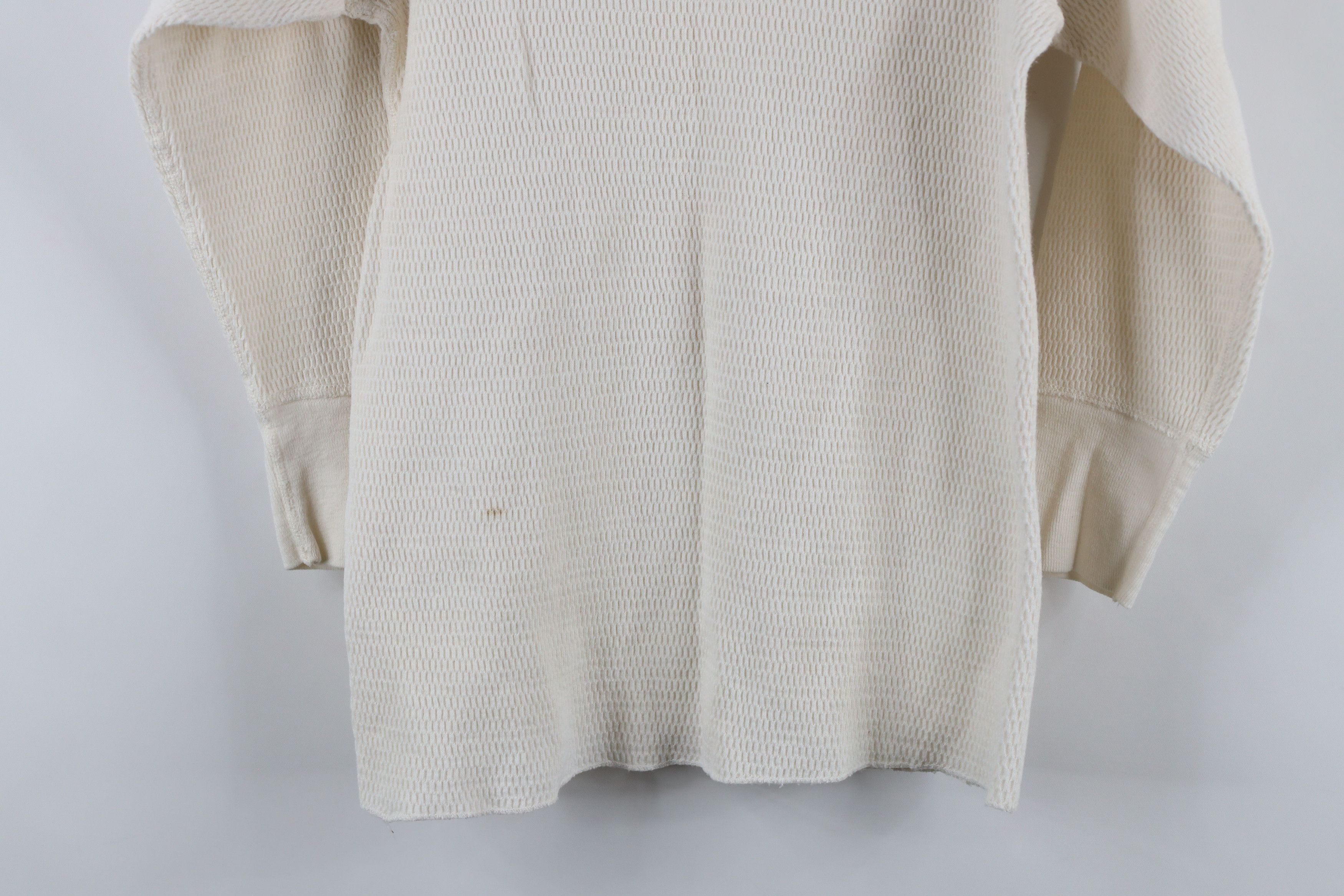 Vintage Vintage 70s Streetwear Thermal Waffle Knit T-Shirt Cream USA Size US M / EU 48-50 / 2 - 11 Thumbnail