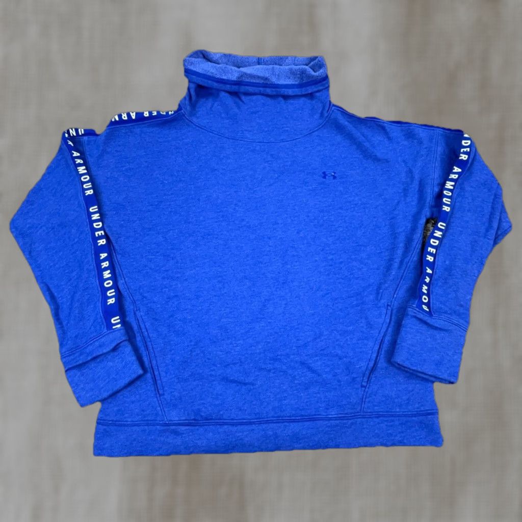 Under Armour Under Armour Sweatshirt Women M Blue Turtle Neck Logo Pullover Athletic Fleece Long Sleeve Shirt Activewear Casual Sports Modern Size M / US 6-8 / IT 42-44 - 1 Thumbnail
