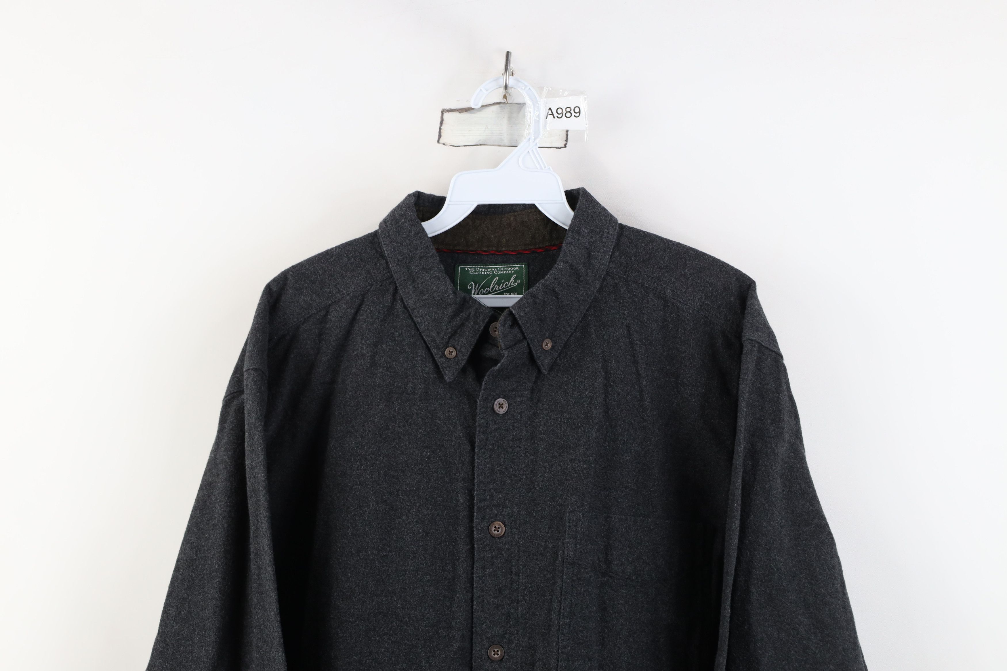 Woolrich Woolen Mills Vintage Woolrich Chamois Collared Button Down Shirt Gray Size US L / EU 52-54 / 3 - 2 Thumbnail