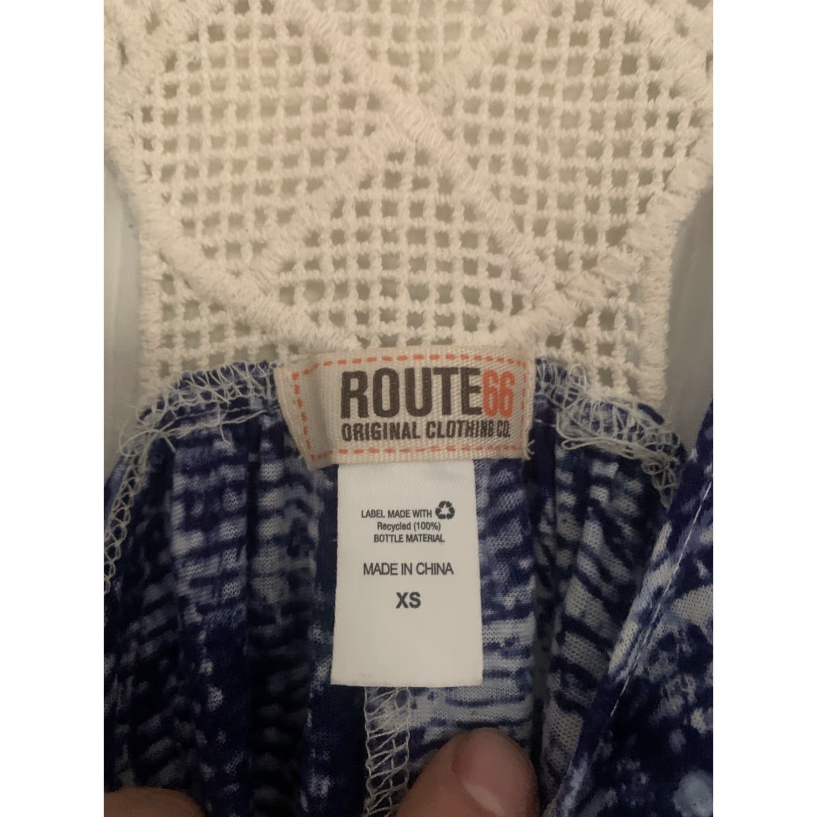 Route 66 Route 66 Tank Top Women XS White Lace Trim Blue Design Sleeveless Multicolor Lace Designer Size XS / US 0-2 / IT 36-38 - 2 Thumbnail