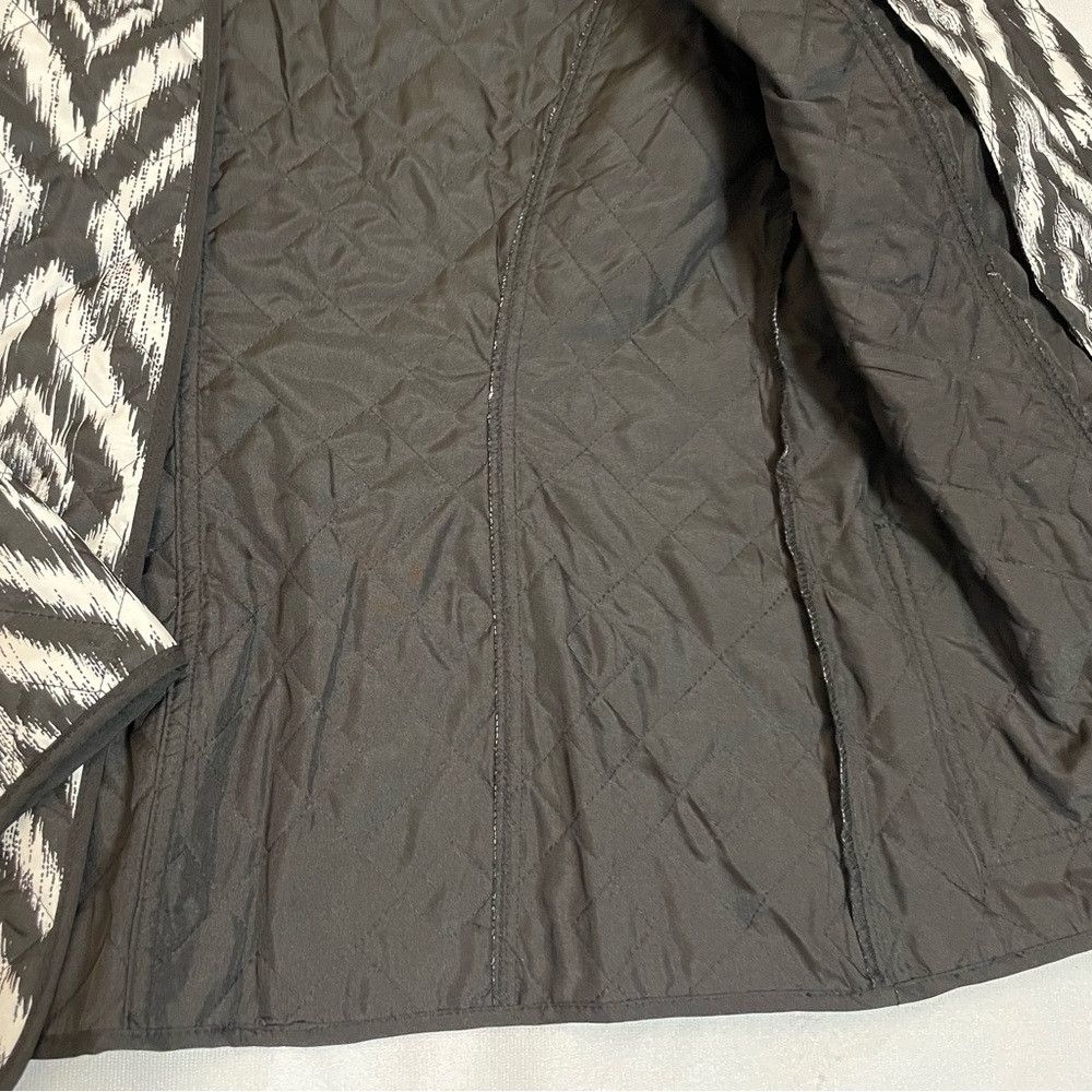 Chicos Chico's Quilted Black White Collared Open Front Jacket Size Size M / US 6-8 / IT 42-44 - 8 Thumbnail