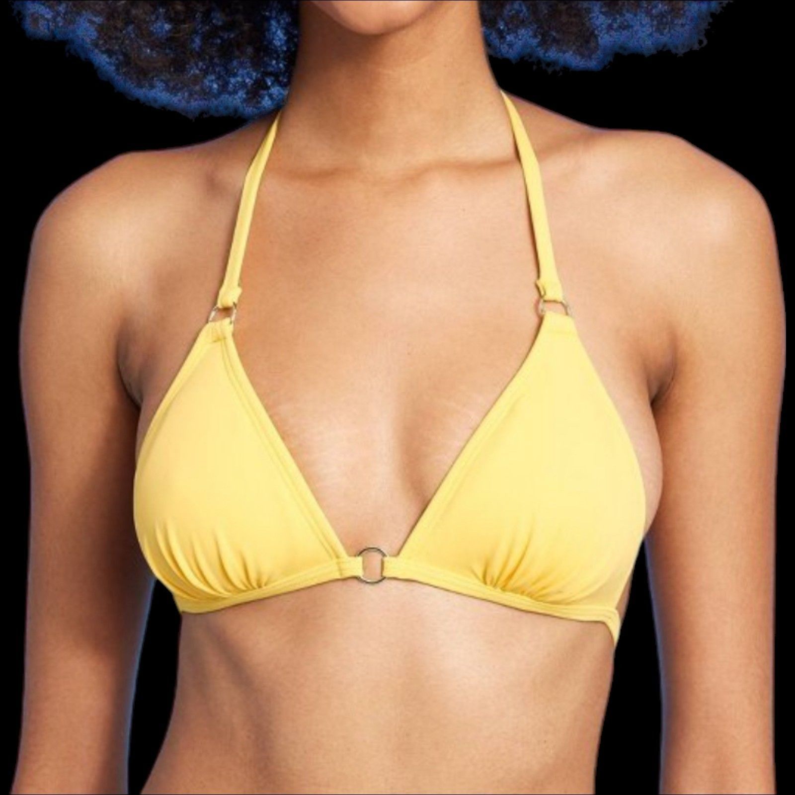 Other Shade & Shore - Women's Ring Front Triangle Bikini Top - Yel Size ONE SIZE - 1 Thumbnail