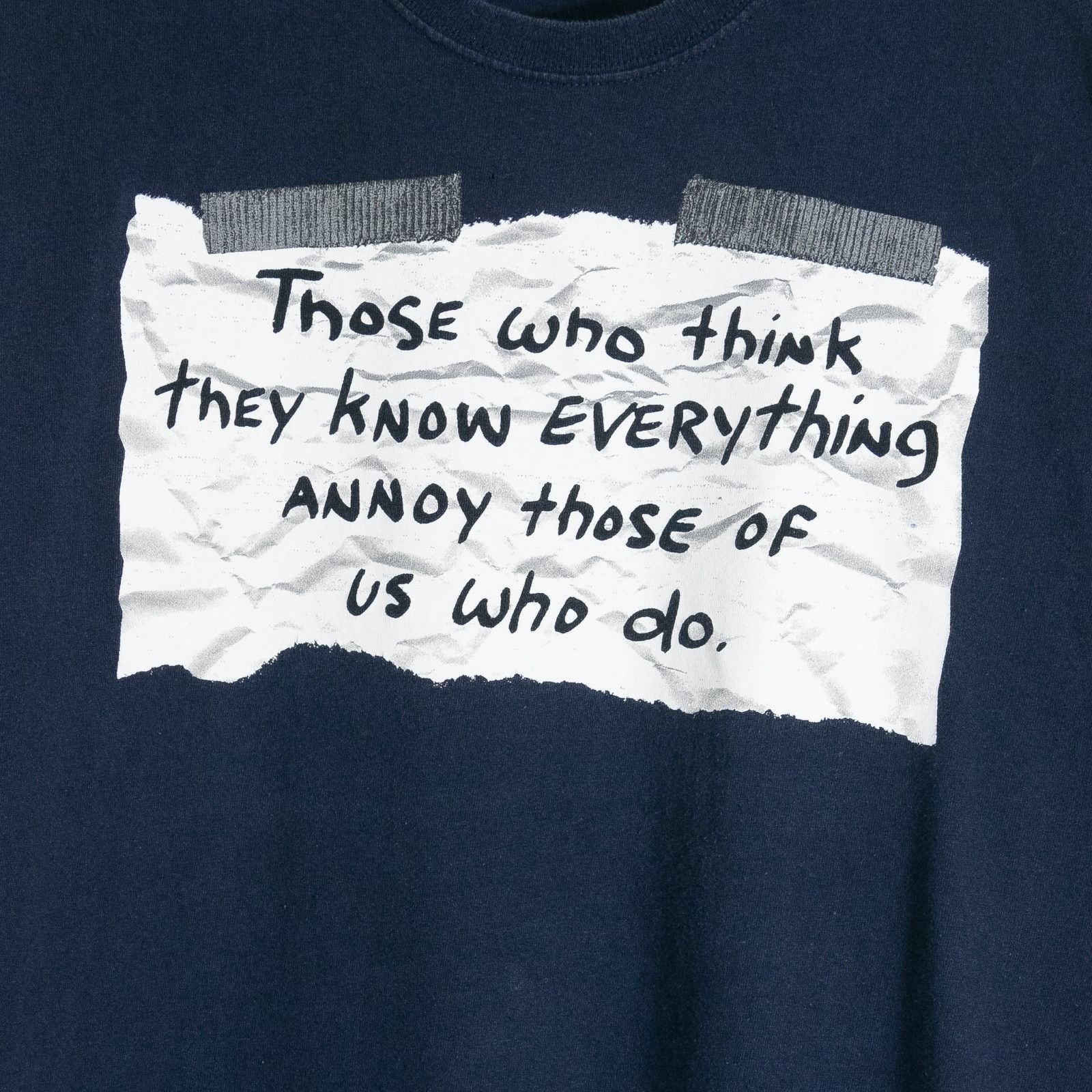 Vintage Vintage Y2K Funny Know It All Humor T Shirt Mens XL - Distre Size US XL / EU 56 / 4 - 4 Thumbnail
