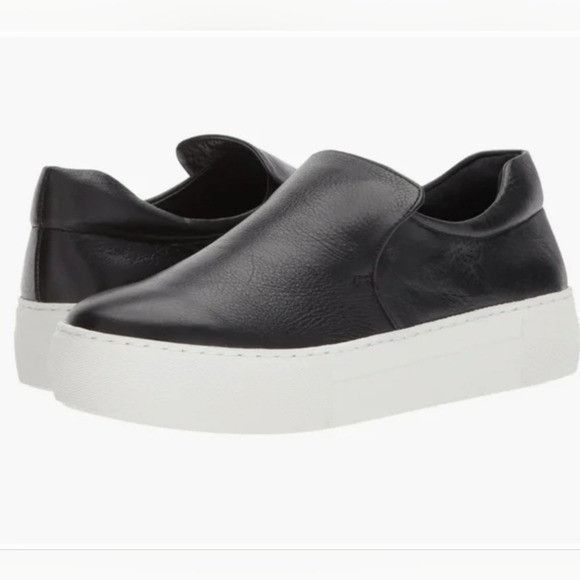 Other Jslides Acer Black Leather Platform Slip-On sneaker Trainers Size US 8 / IT 38 - 1 Thumbnail