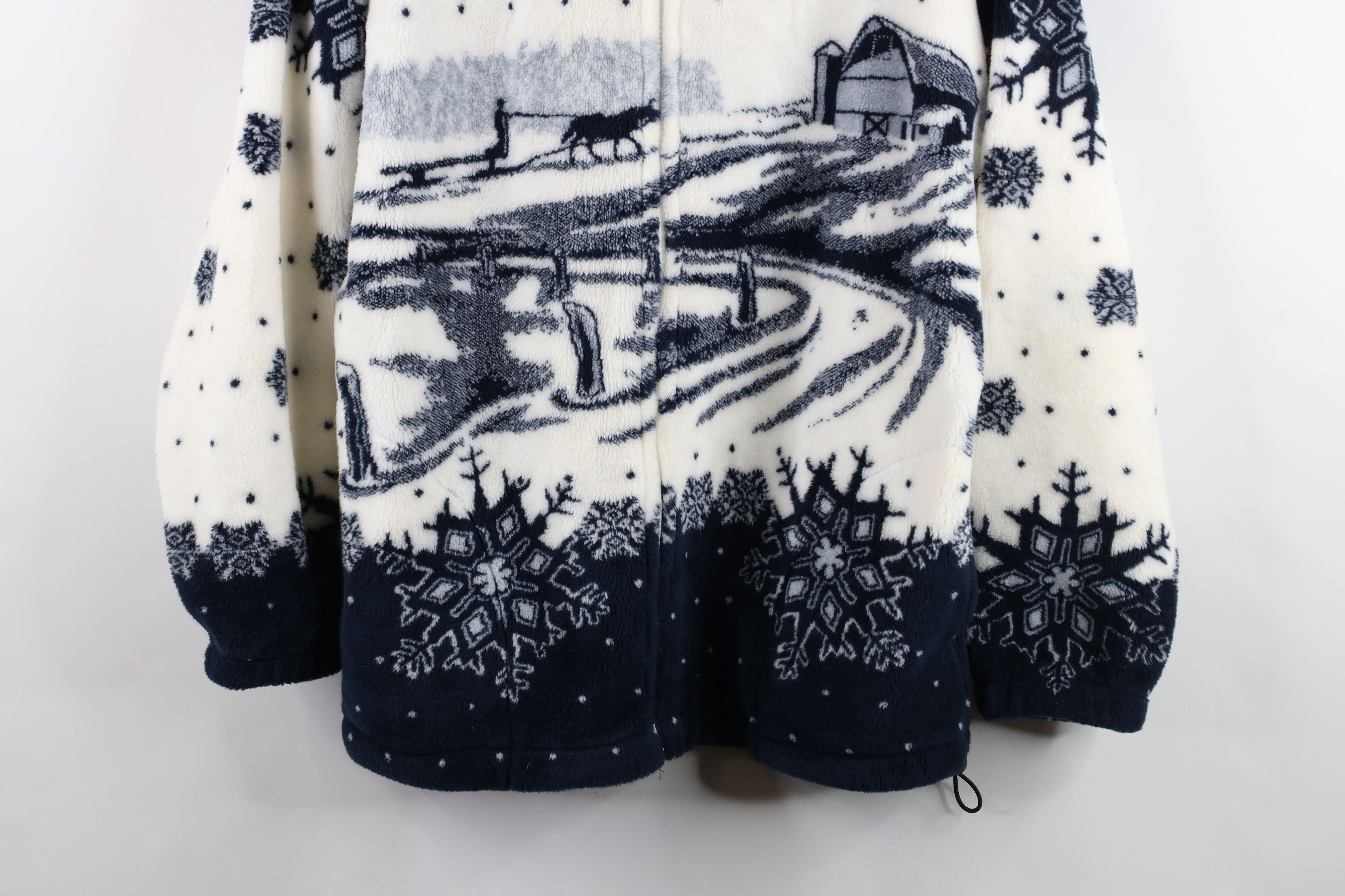 Vintage Vintage 90s Art Unlimited Horse All Over Print Fleece Jacket Size XL / US 12-14 / IT 48-50 - 3 Thumbnail