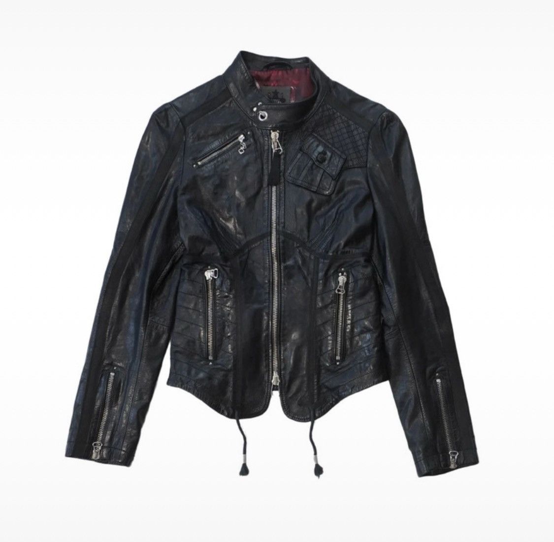 Vintage Rare Archive Diesel Biker Moto Corset Utility Jacket