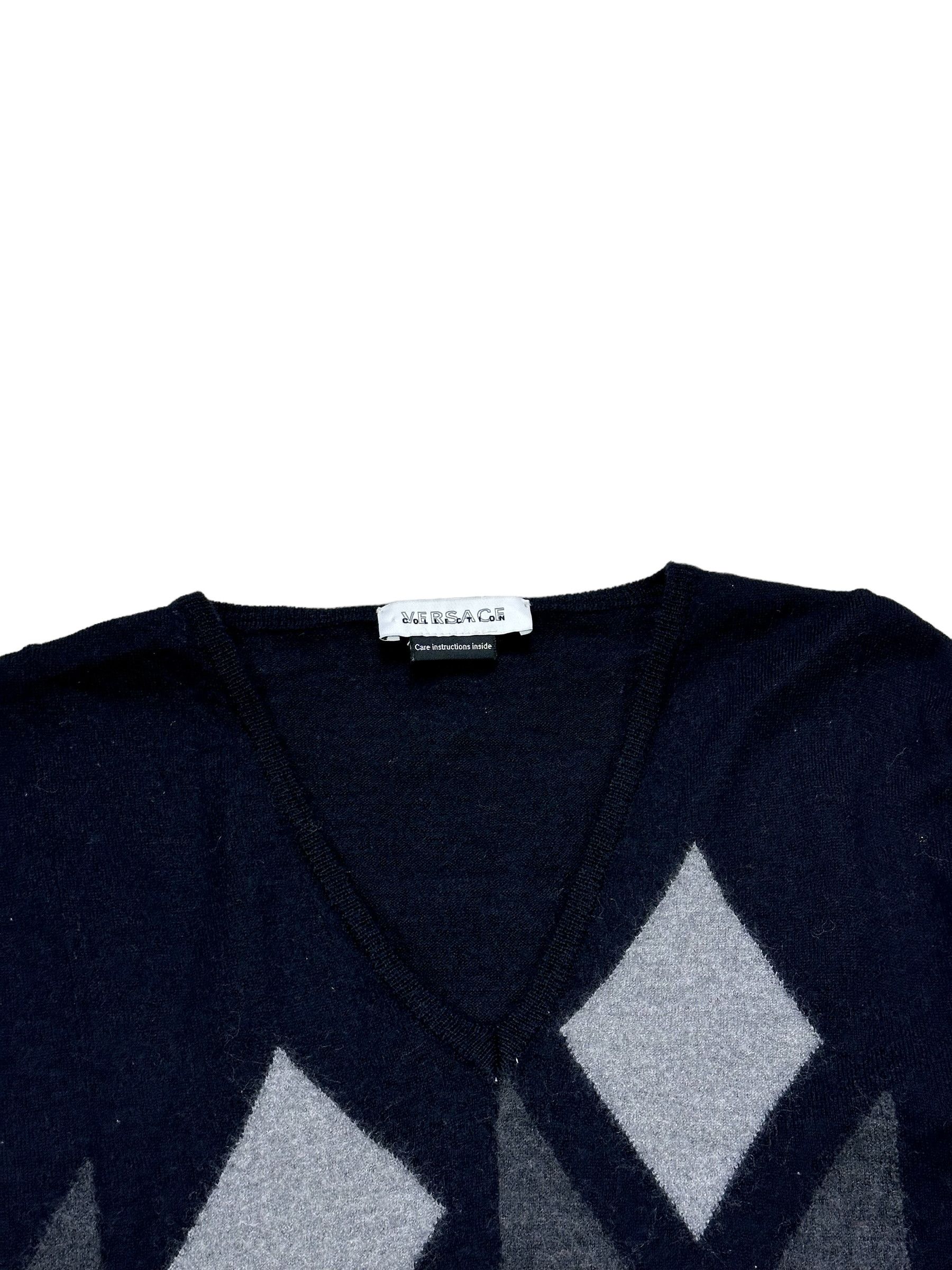 Versace Versace Collection Rhombus Lana wool sweater Size US M / EU 48-50 / 2 - 2 Thumbnail