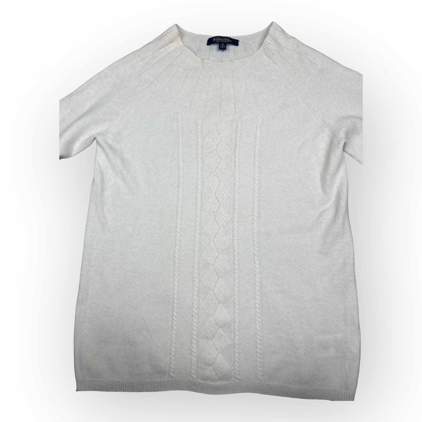 Brooks Brothers Brooks Brothers Women 100% Cashmere Sweater White Cream Size S / US 4 / IT 40 - 4 Thumbnail