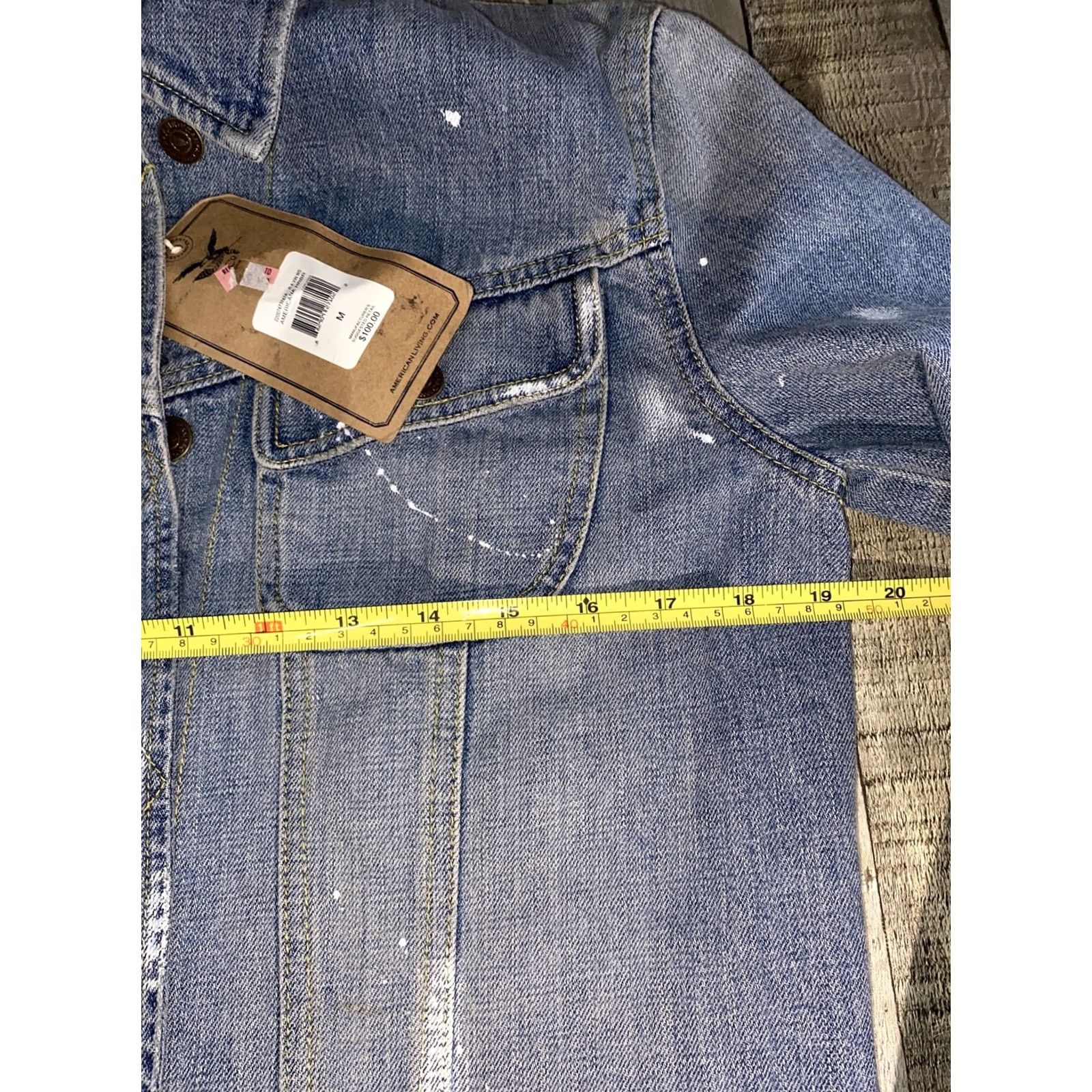 Vintage American Living Jean Jacket Women Size M Short Sleeve Denim 100% Cotton Blue Casual Jacket Regular Fit Size 32" / US 10 / IT 46 - 3 Thumbnail
