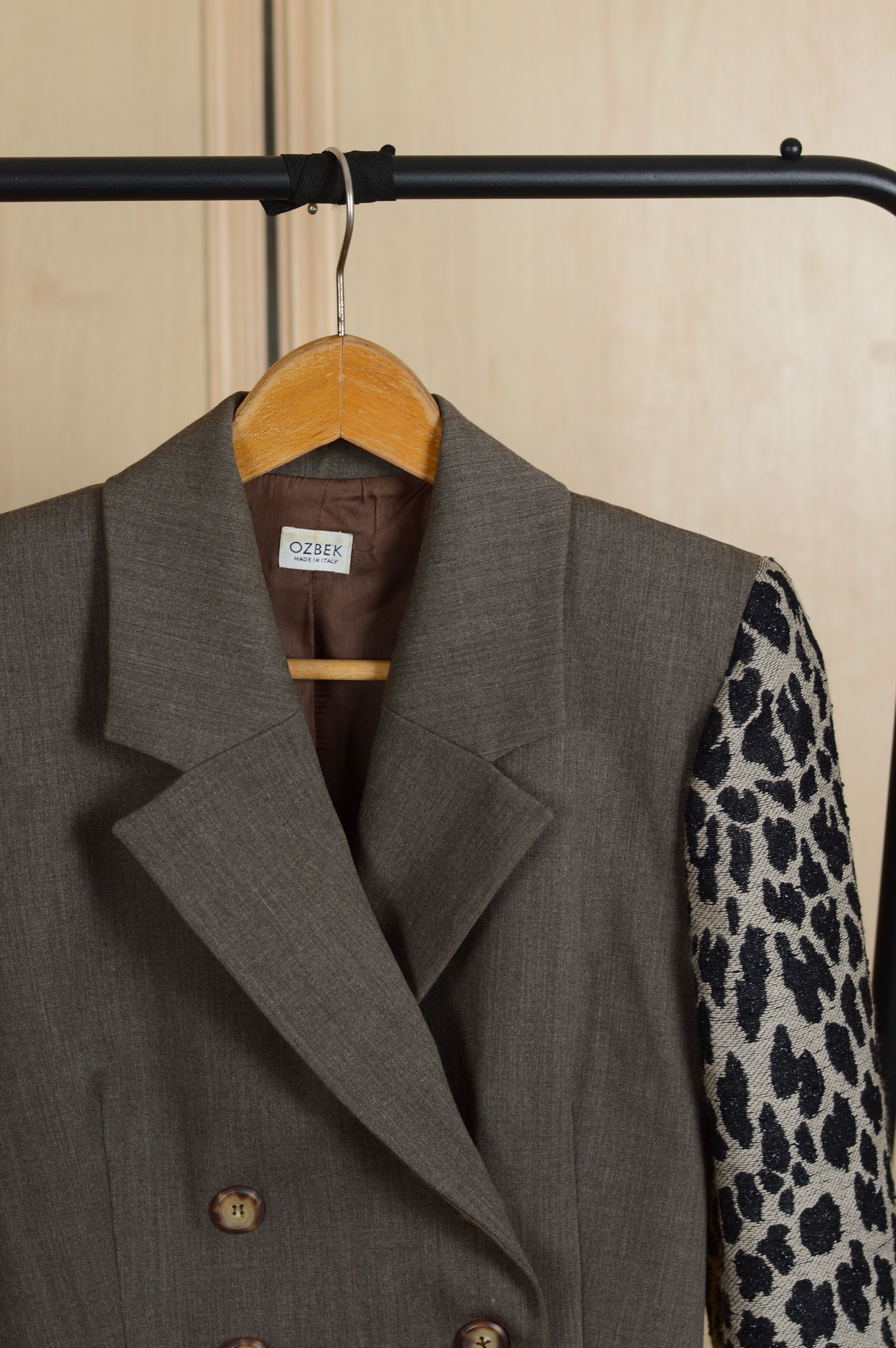 Designer × Vintage Vintage Ozbek Blazer Leopard Sleeves Made in Italy Size M / US 6-8 / IT 42-44 - 2 Thumbnail