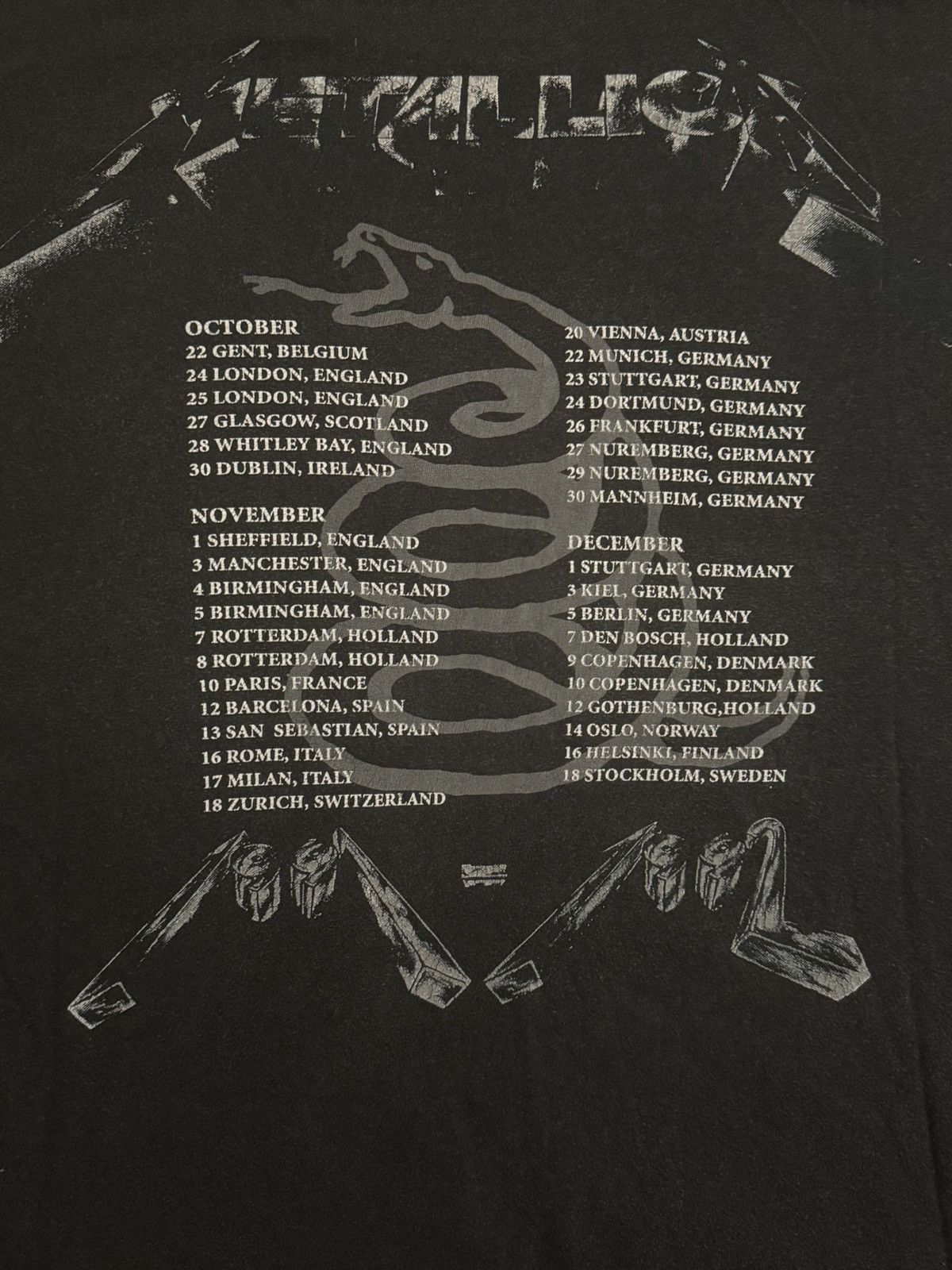 Metallica Metallica - Original “Black Album” EU Tour © 1991 Shirt Size US M / EU 48-50 / 2 - 3 Thumbnail