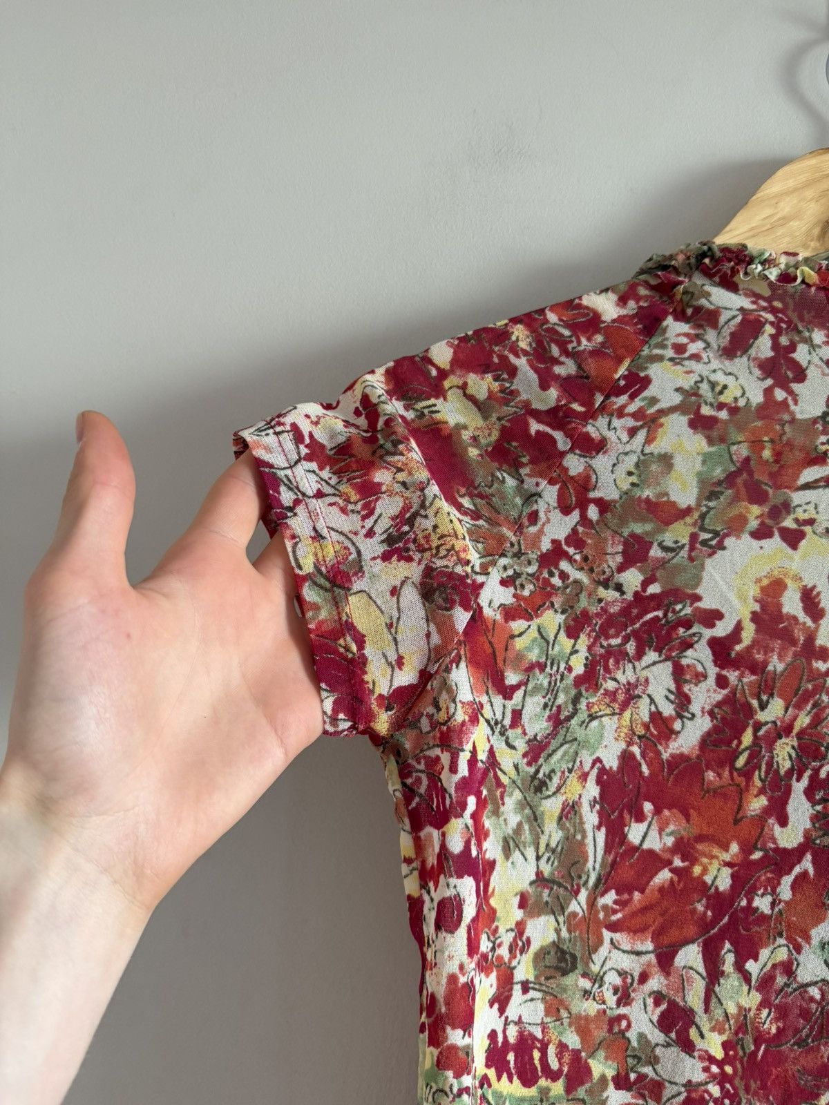 Kenzo Kenzo Floral Sheer Ruffle Top Size XL / US 12-14 / IT 48-50 - 8 Thumbnail