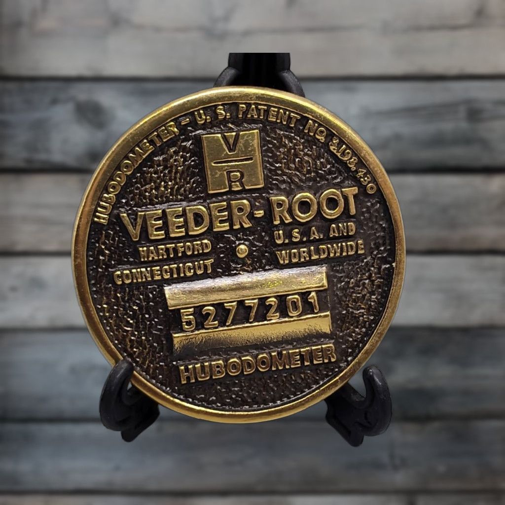 Vintage VINTAGE Veeder-Root Belt Buckle - 100% Brass, Made in USA, Bronze, Original, Vehicles/Transportation, Adult Unisex Size ONE SIZE - 1 Thumbnail