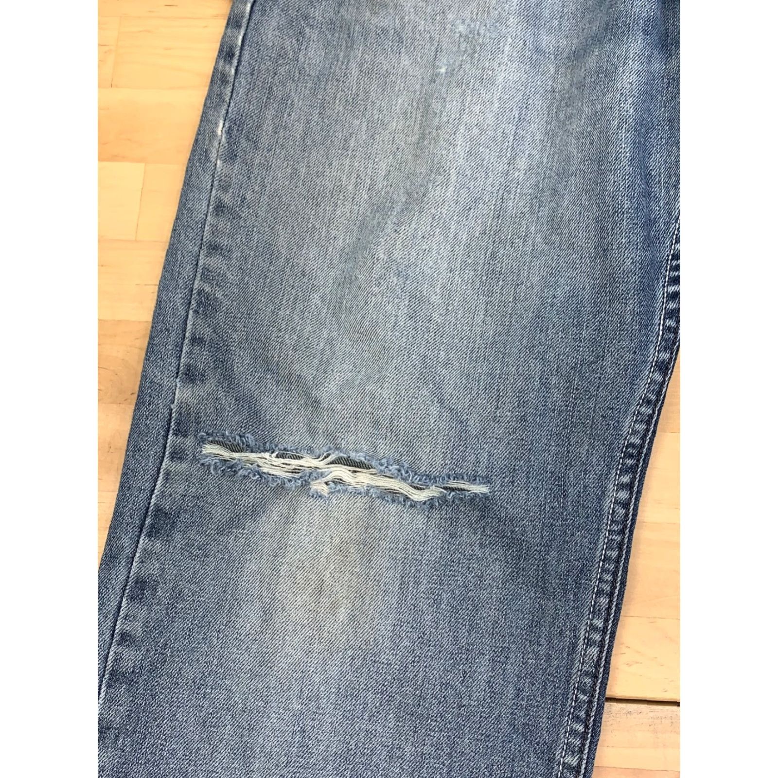 Denime LRG Jeans Denim Straight Jeans Mens 34x29 Blue Denim Dusted Medium Wash Pockets Easy Care 12092 Regular Fit Size US 34 / EU 50 - 6 Thumbnail
