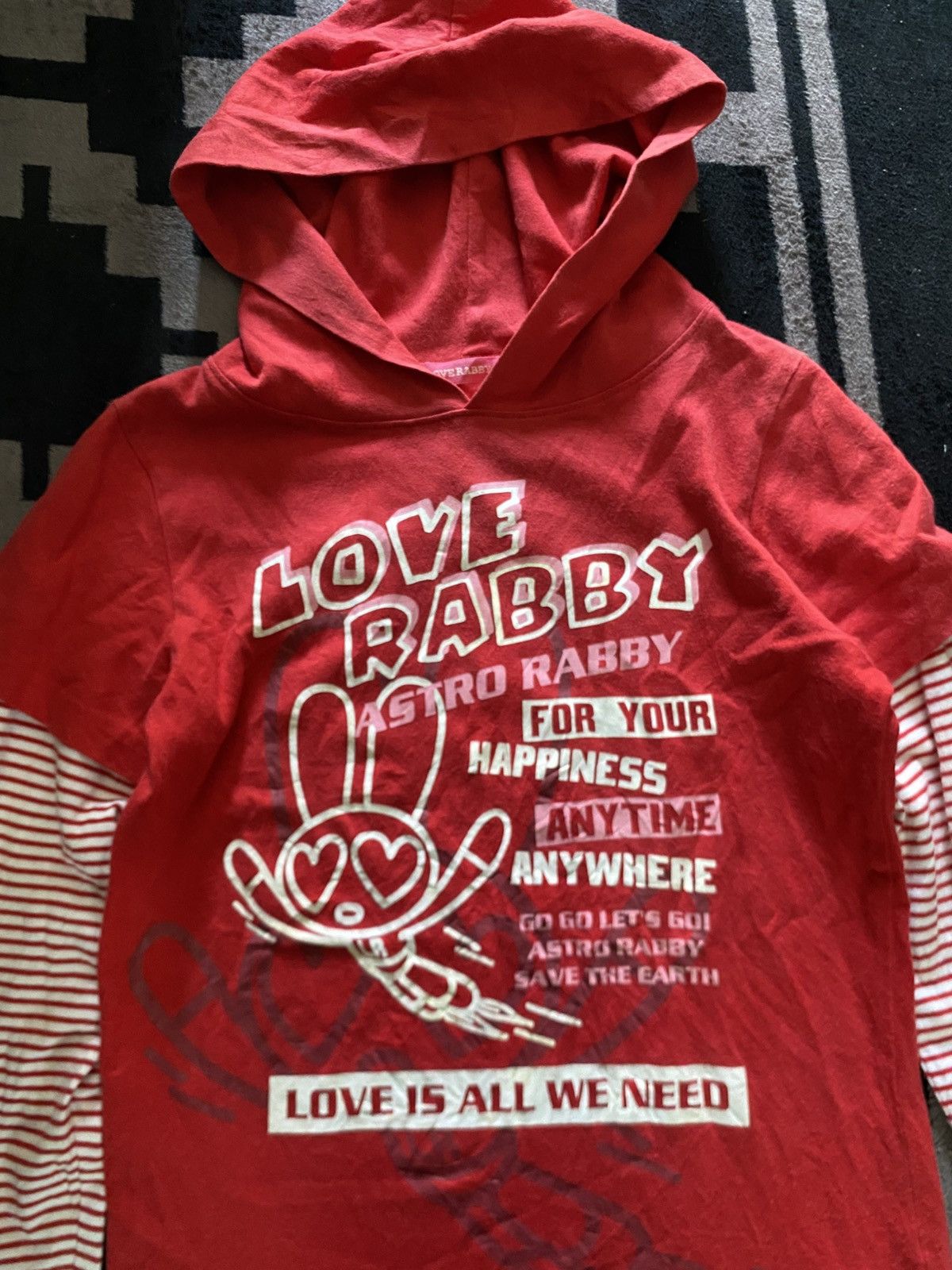 Angel Blue × Beauty Beast × Japanese Brand 2000s Love Rabby double layers hoodie Size US M / EU 48-50 / 2 - 3 Thumbnail