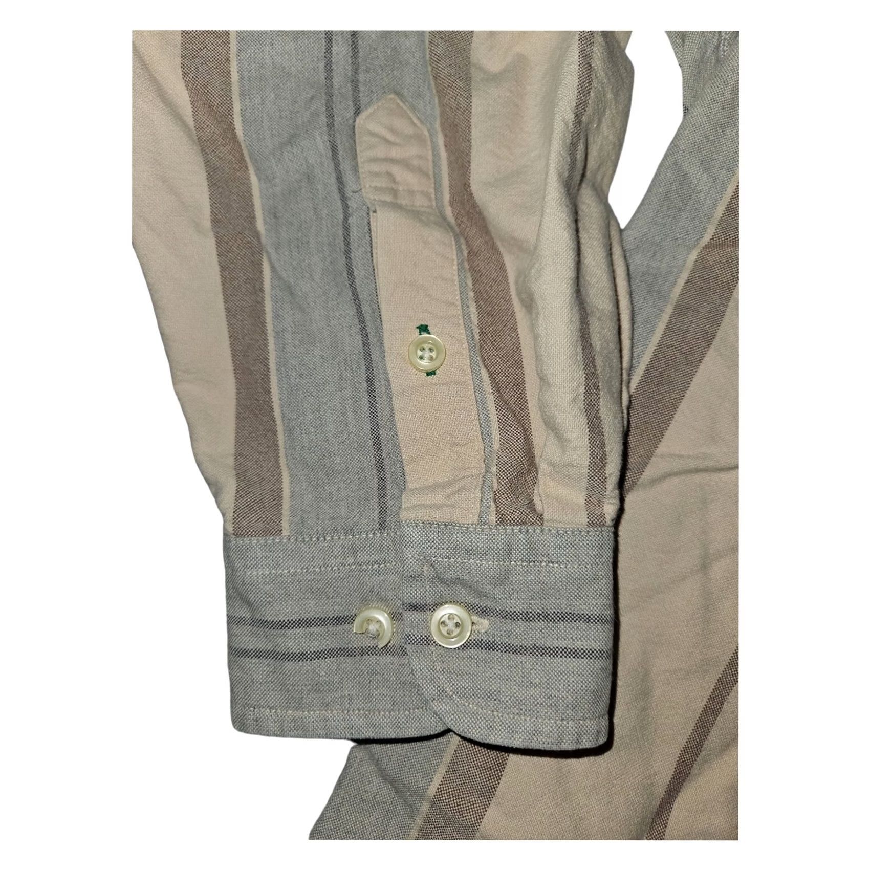 Tommy Hilfiger VINTAGE Tommy Hilfiger Button-Down Shirt XL Men Beige Striped 90s Classic Preppy Embroidered Pocket Dress Shirt Size US XL / EU 56 / 4 - 5 Thumbnail