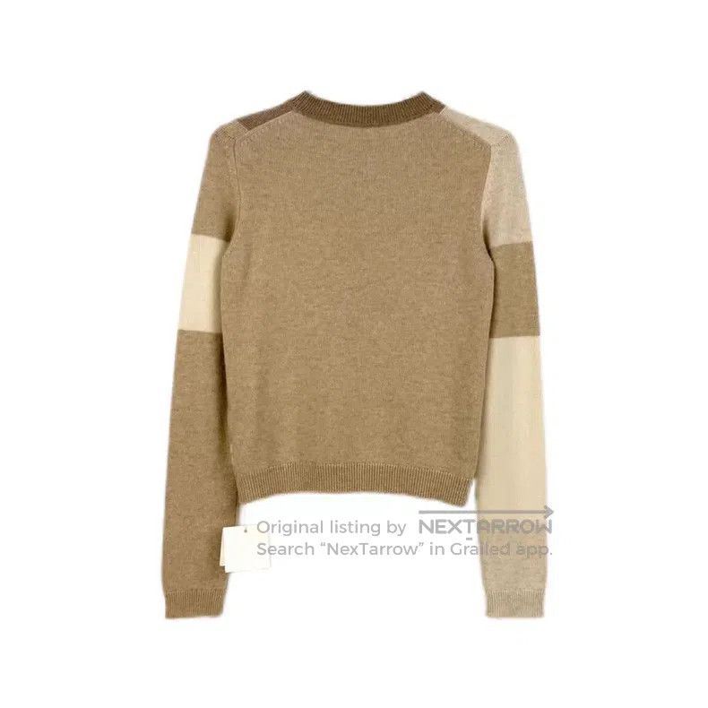 Hermes Hermes Khaki Butterfly Pattern Cashmere Sweater Size XS / US 0-2 / IT 36-38 - 2 Thumbnail