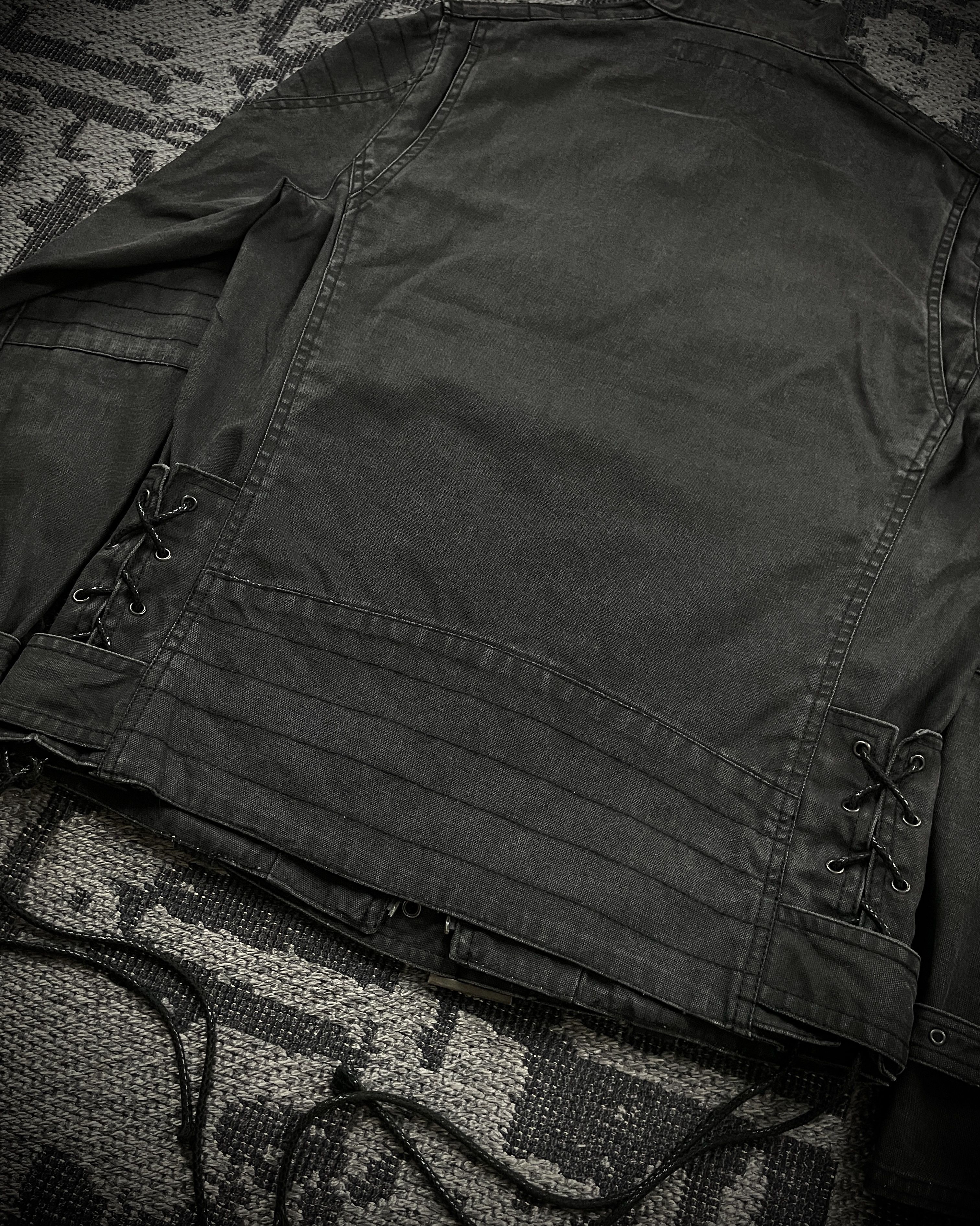 Schlussel Schlüssel Back Lace Up Rider Faded Canvas Jacket Size US L / EU 52-54 / 3 - 8 Thumbnail