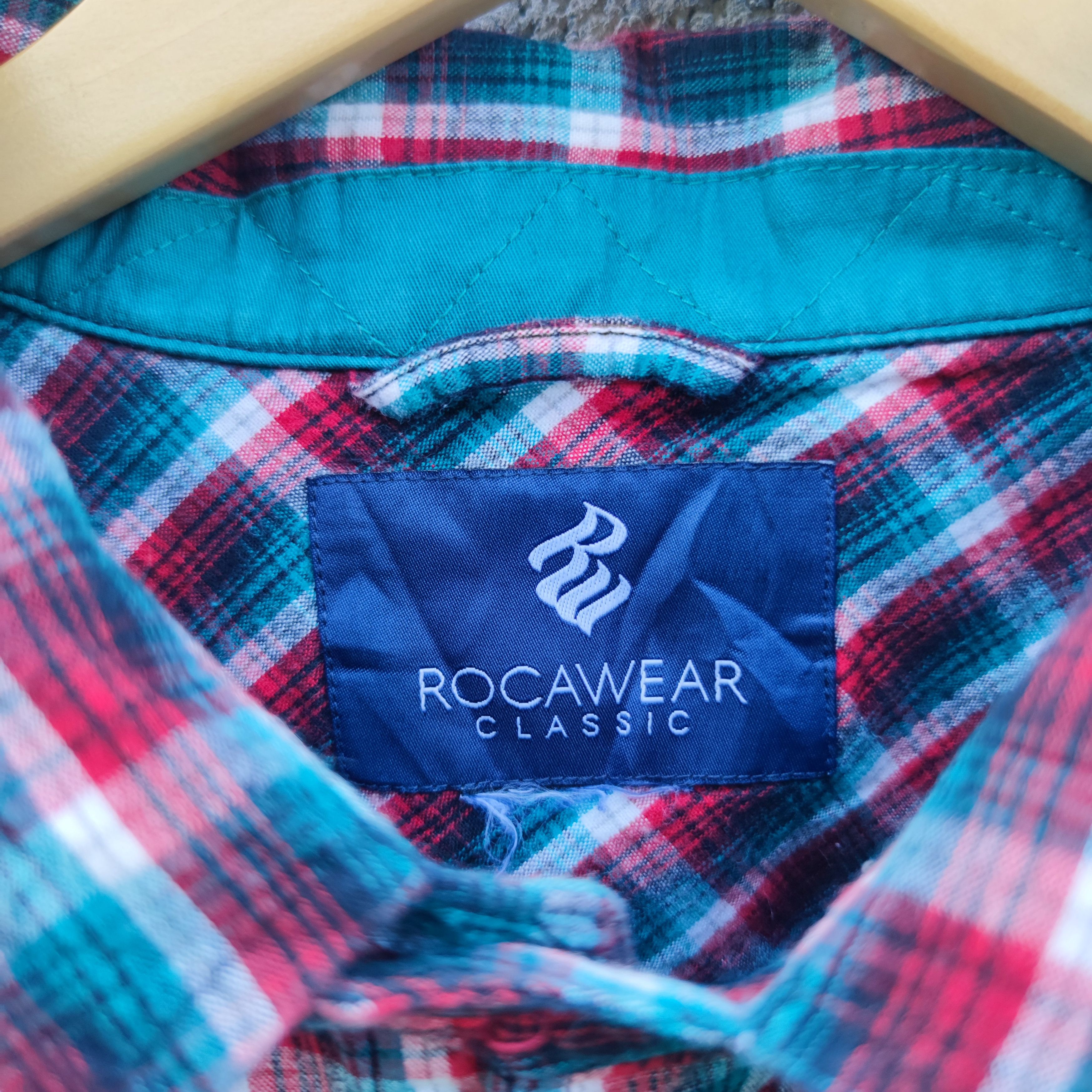 Rocawear Rocawear Classic Red Blue Plaid Nostrand Ave Work Shirt Size US XL / EU 56 / 4 - 2 Thumbnail