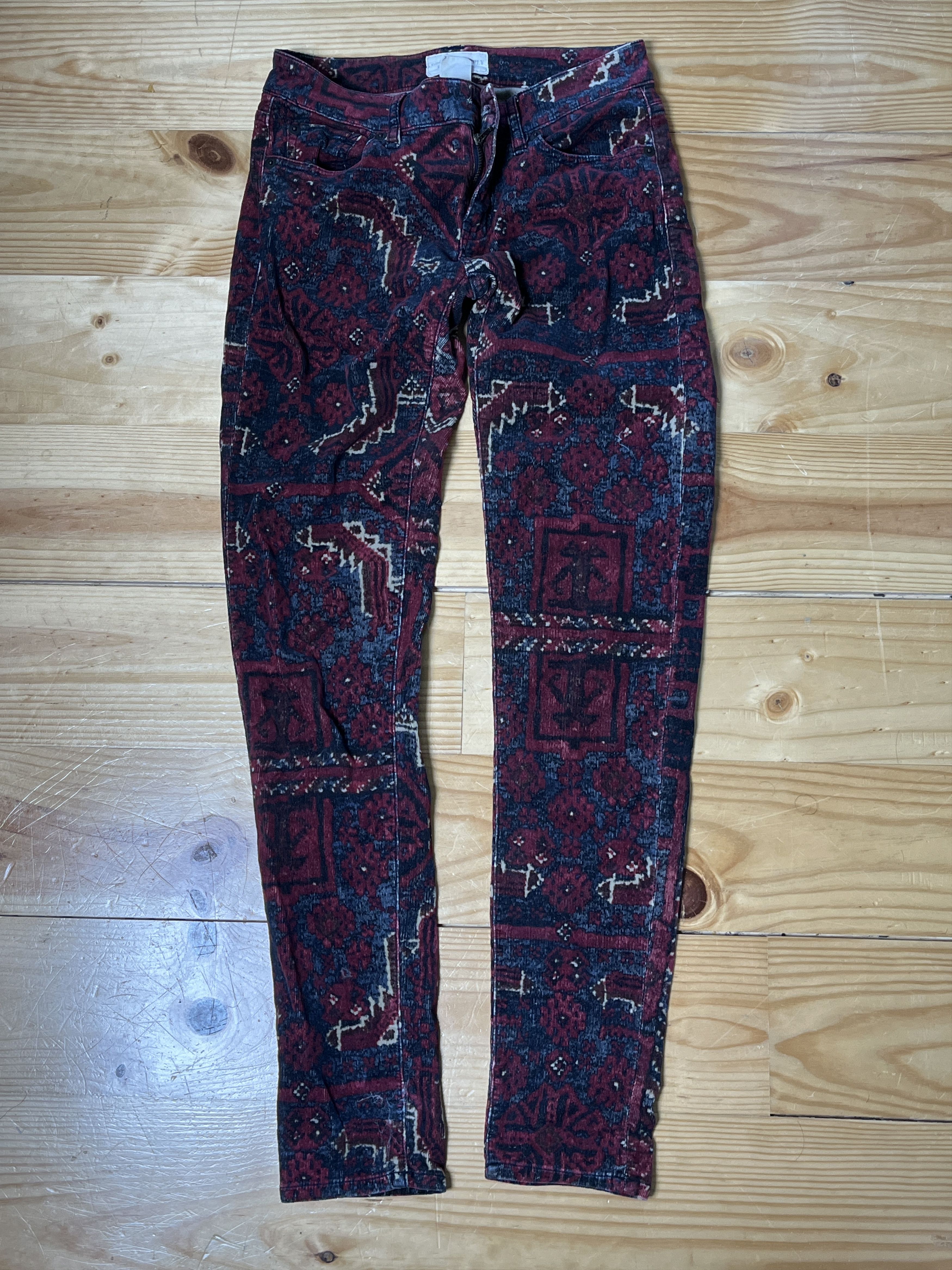 Ralph Lauren Ralph Lauren D&S Carpet Print Corduroy Pants XXS Boho Size 24" / US 00 / IT 34 - 1 Thumbnail