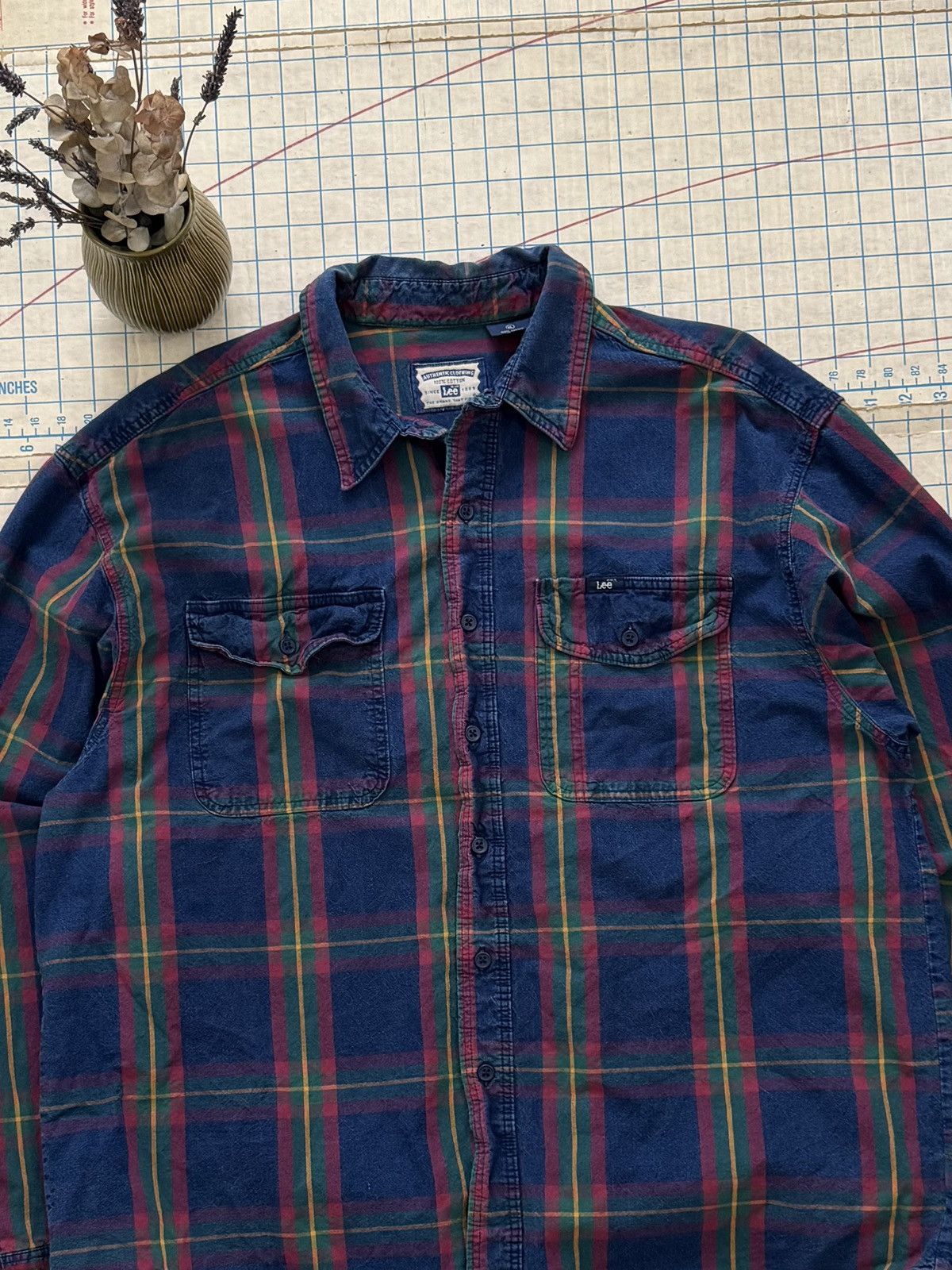 Lee Vintage Lee Authentic Flannel Button Up Shirt Mens Size XL Size US XL / EU 56 / 4 - 3 Thumbnail
