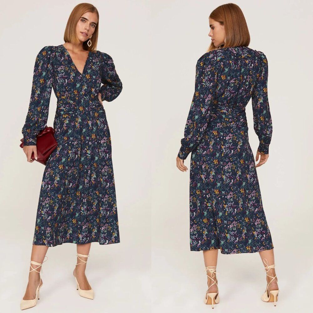 Derek Lam 10 Crosby New Derek Lam Blue Floral Long Sleeve Dress IT 42 US 6 Size M / US 6-8 / IT 42-44 - 1 Thumbnail
