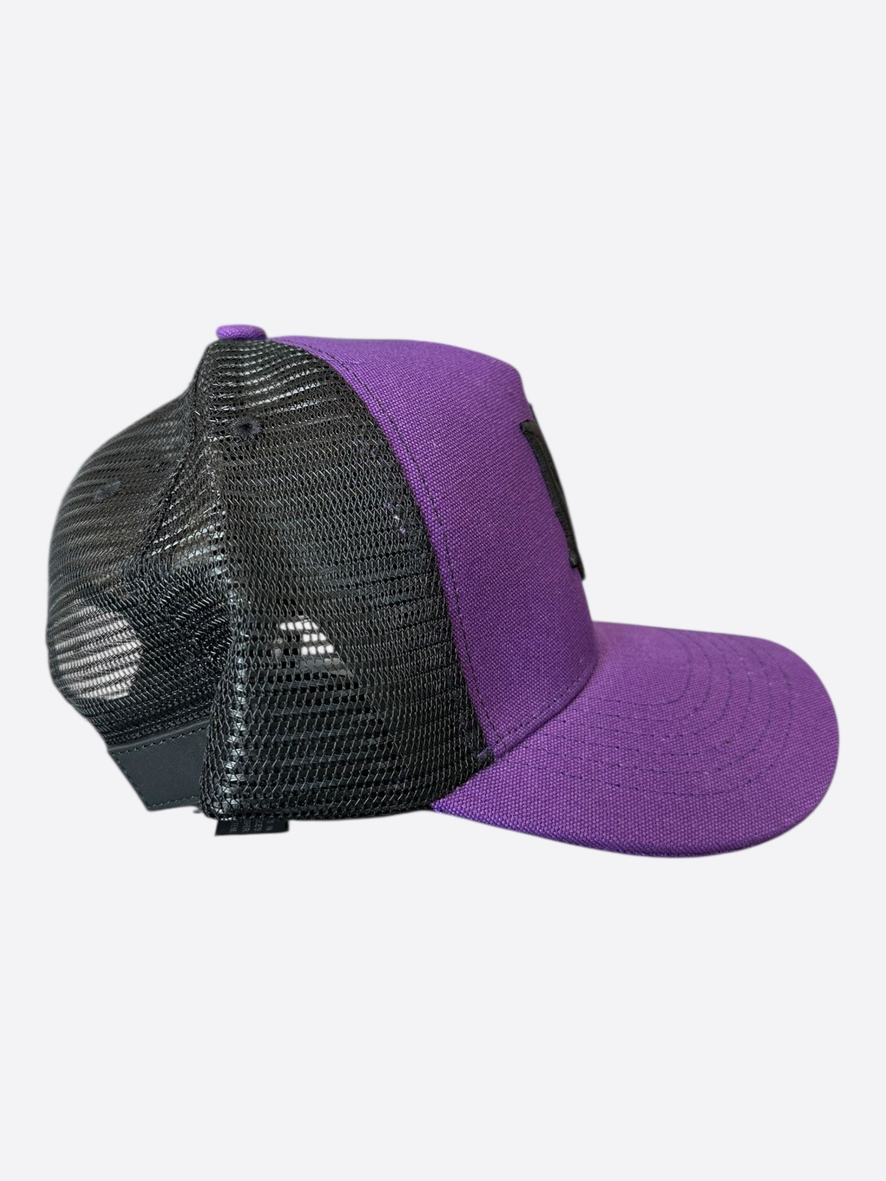 Amiri Amiri Purple & Black MA Logo Trucker Hat Size ONE SIZE - 2 Thumbnail