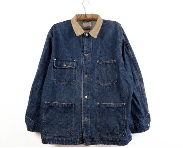 image of 90's Made In Usa Polo Ralph Laurent Denim Chore Jacket in Blue, Men's (Size XL)