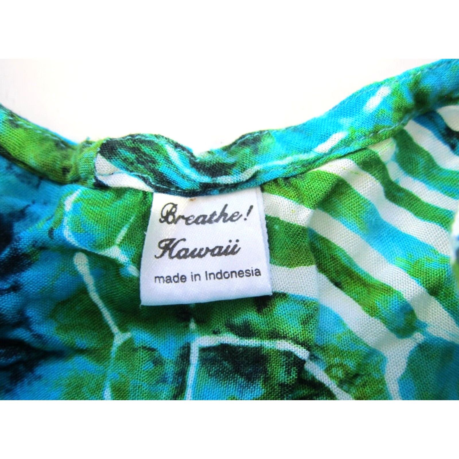 Vintage Vintage Breath! Hawaii Rayon Green Blue Tie Dye Fish Button Down Tank Dress S Size S / US 4 / IT 40 - 3 Thumbnail