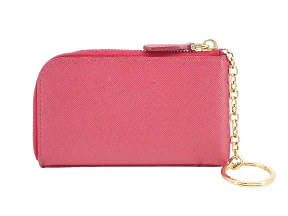 Prada Prada Saffiano Metal Zippy Pink Key Holder Size ONE SIZE - 2 Thumbnail