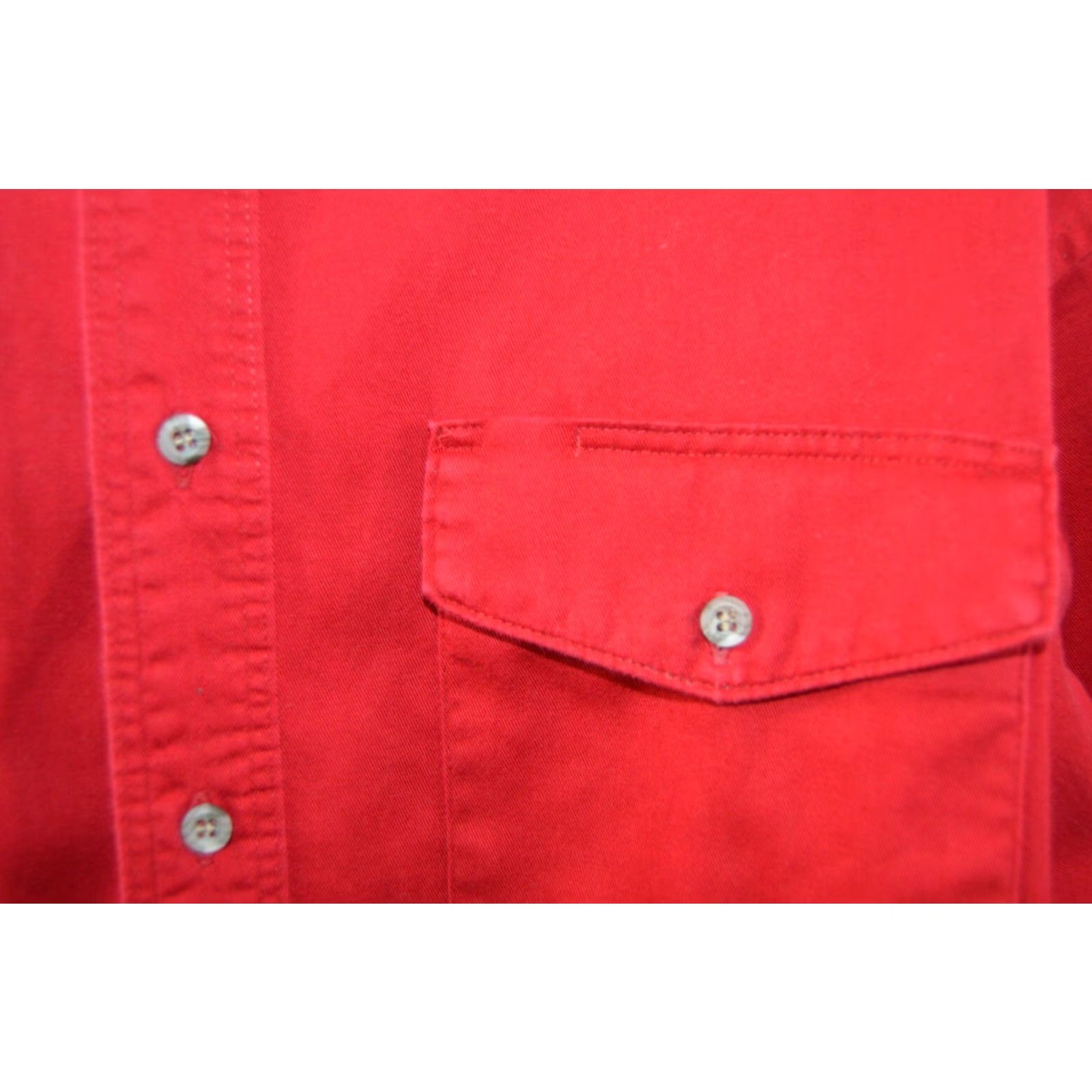 Wrangler Wrangler Western Red Button Down Shirt 17 35 Cotton Mens Regular Solid Red Button-Down Shirt Western 17 35 Cotton Size US XL / EU 56 / 4 - 3 Thumbnail