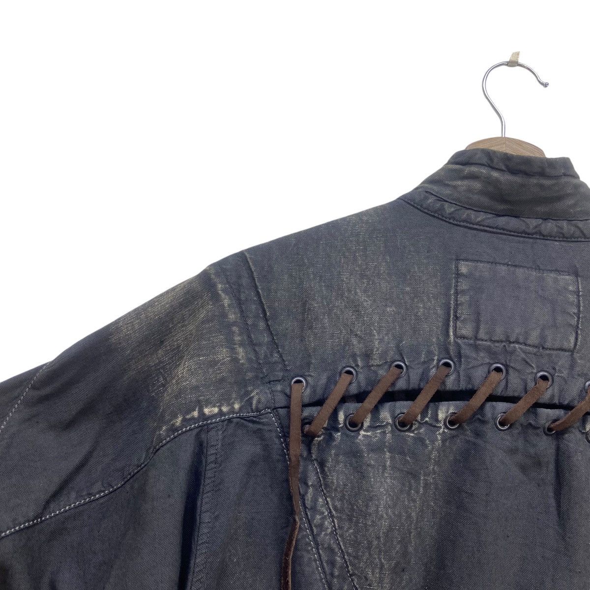 Marithe + Francois Girbaud MFG Distressed Design Lace Up Biker Style Jacket Size US S / EU 44-46 / 1 - 5 Thumbnail