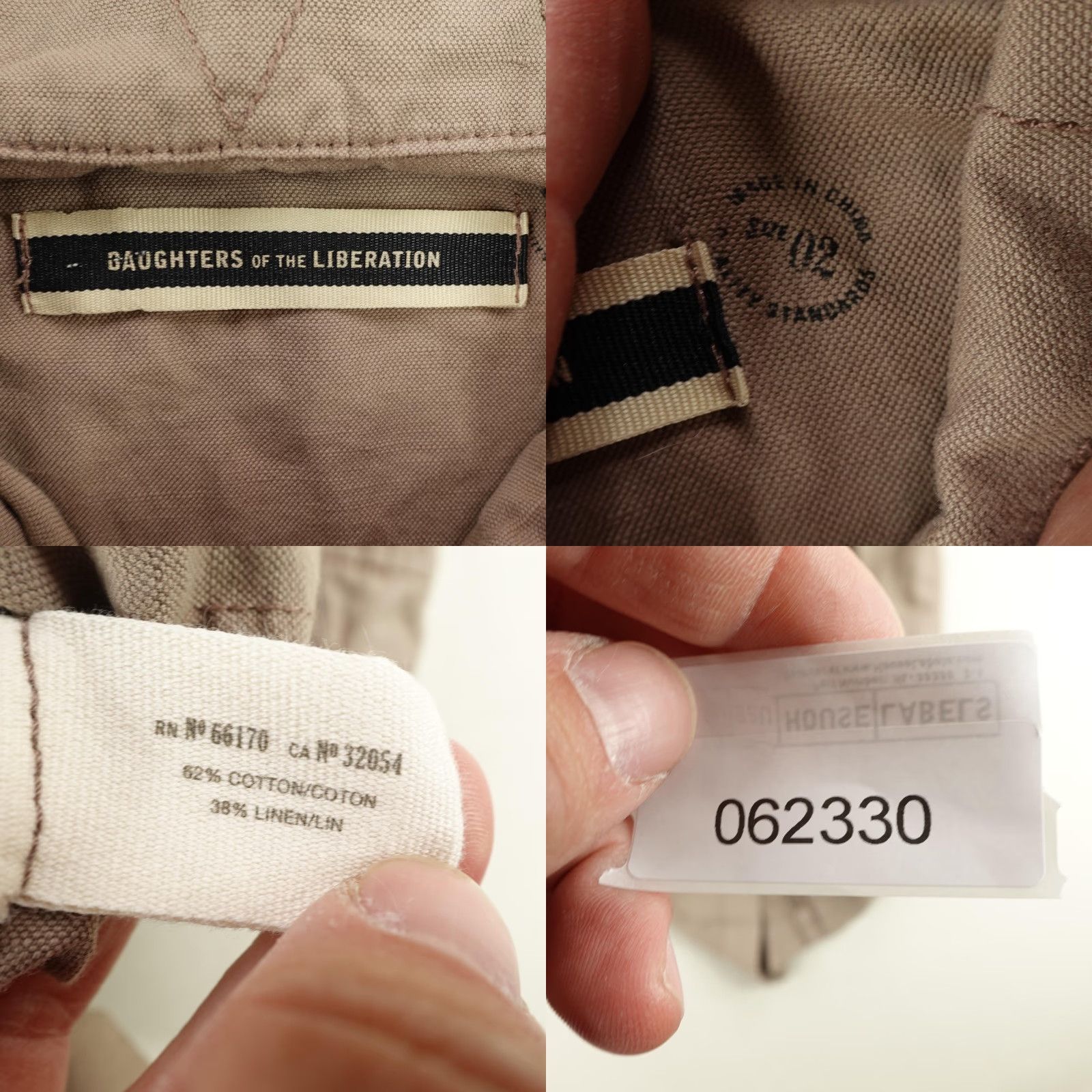 Anthropologie Anthropologie Daughters of the Liberation Beige Military Jacket Womens 2 Lightweight Zip Up Coat Size XS / US 0-2 / IT 36-38 - 8 Thumbnail