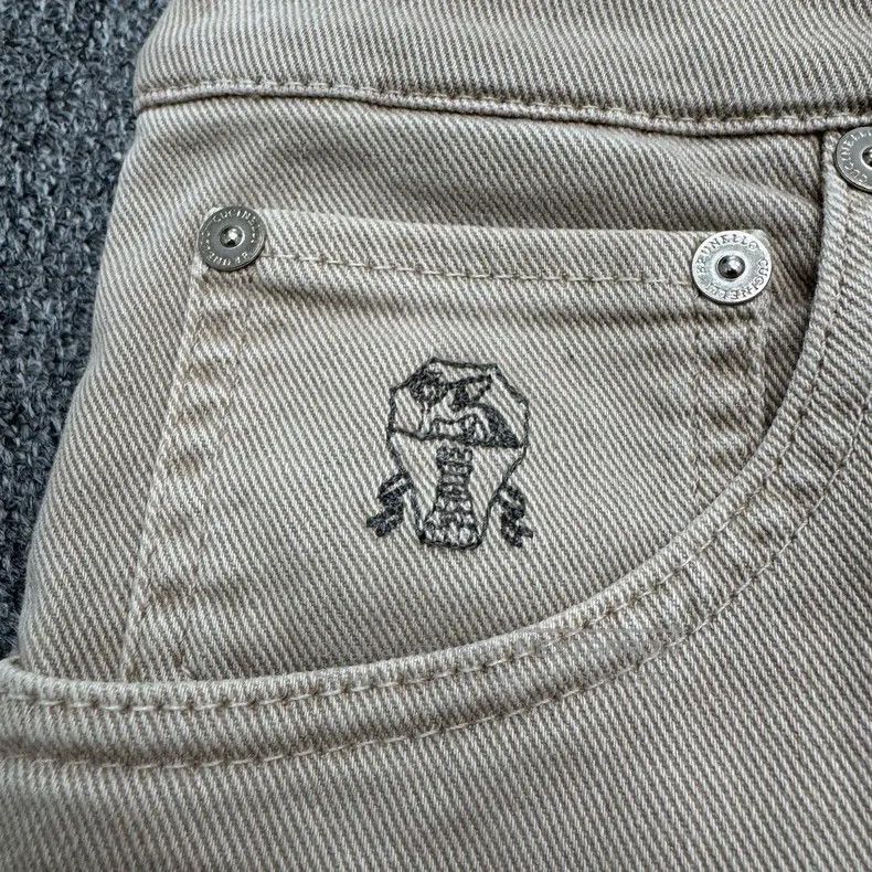 Brunello Cucinelli Brunello Cucinelli Embroidered Pattern Denim Pants Size US 44 / EU 60 - 2 Thumbnail