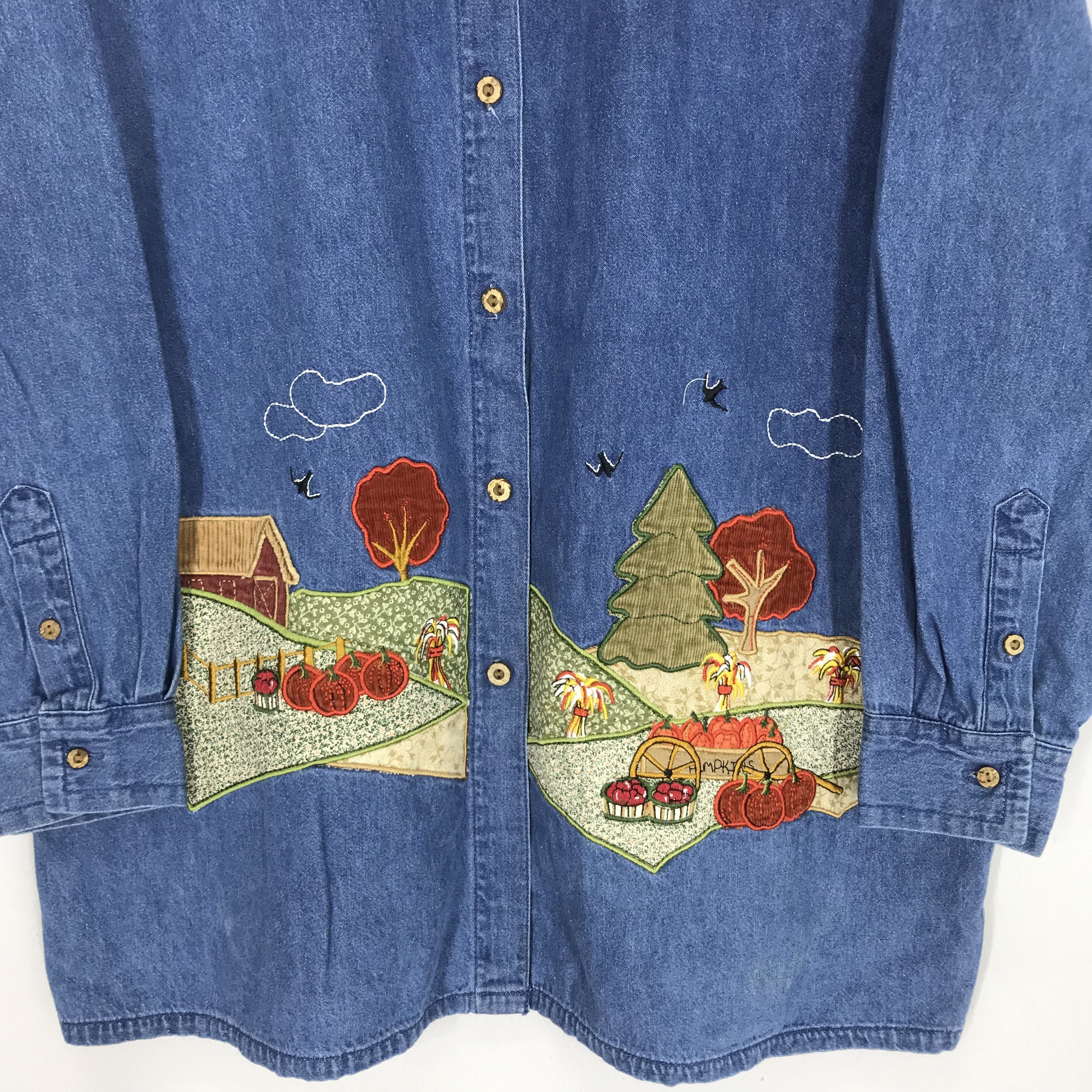 Brooks Vintage 90's Bobbie Brooks Denim Blue Jeans Shirt Large Size US L / EU 52-54 / 3 - 5 Thumbnail
