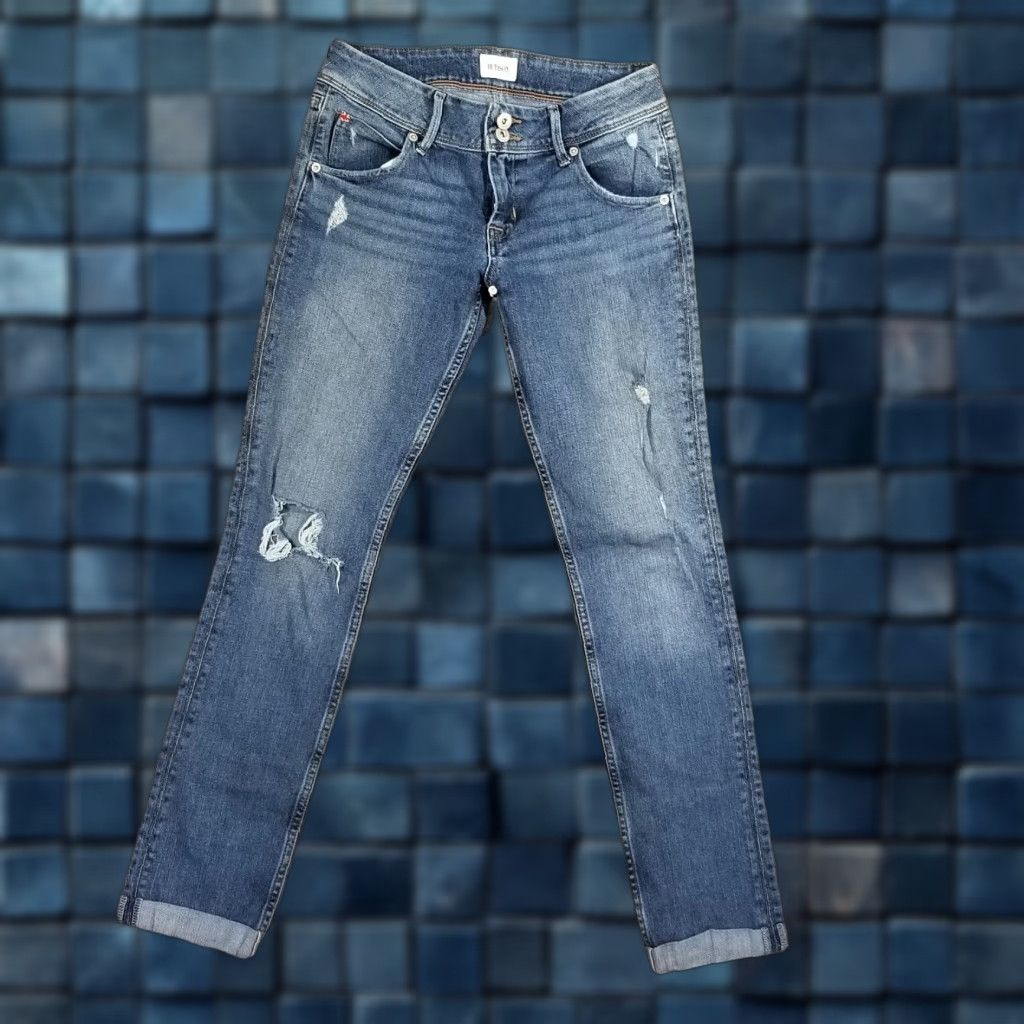 Hudson Hudson Jeans Slim/Extra-Slim Midrise Skinny Flap Pocket Distressed Denim 28x30 Women Blue Size 26 N/A Size 28" / US 6 / IT 42 - 1 Thumbnail