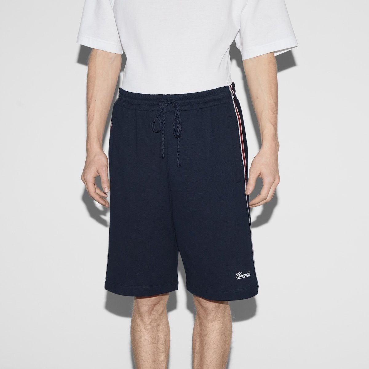 Gucci o1s1wg110925 Cotton Jersey Basketball Shorts in Navy blue Size US 28 / EU 44 - 3 Thumbnail