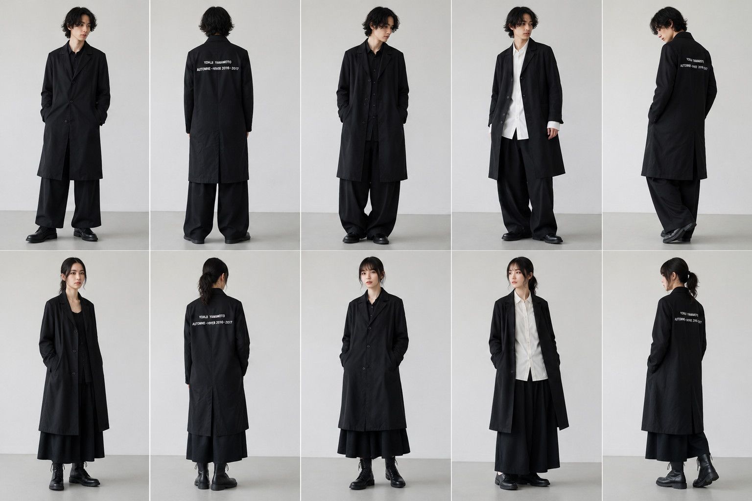 Yohji Yamamoto Yohji Yamamoto - Back Print Staff Long Jacket Coat black Size US S / EU 44-46 / 1 - 14 Thumbnail