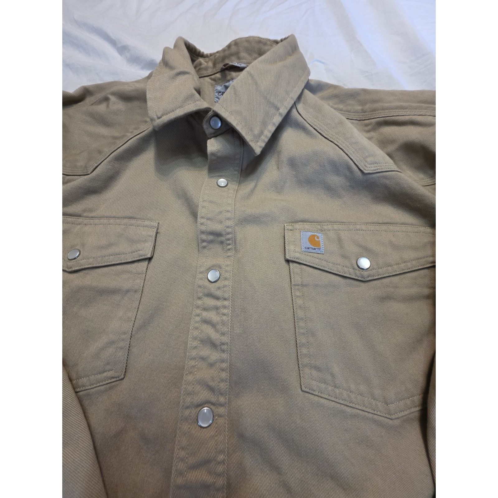 Carhartt Carhartt Pearl Snaps Tan Men's Size 2XL Work Shirt Size US XXL / EU 58 / 5 - 4 Thumbnail