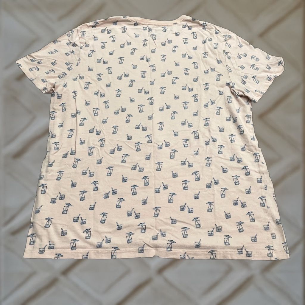 Vintage Goodfellow Graphic Cocktail T-Shirt Mens Large Pink All Over Print Cotton Casual Size US L / EU 52-54 / 3 - 1 Thumbnail