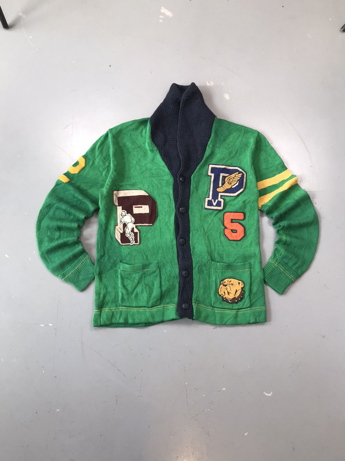 Polo Ralph Lauren × Vintage Vintage Ralph Lauren polo SpellOut patch work cardigan Size US M / EU 48-50 / 2 - 1 Thumbnail