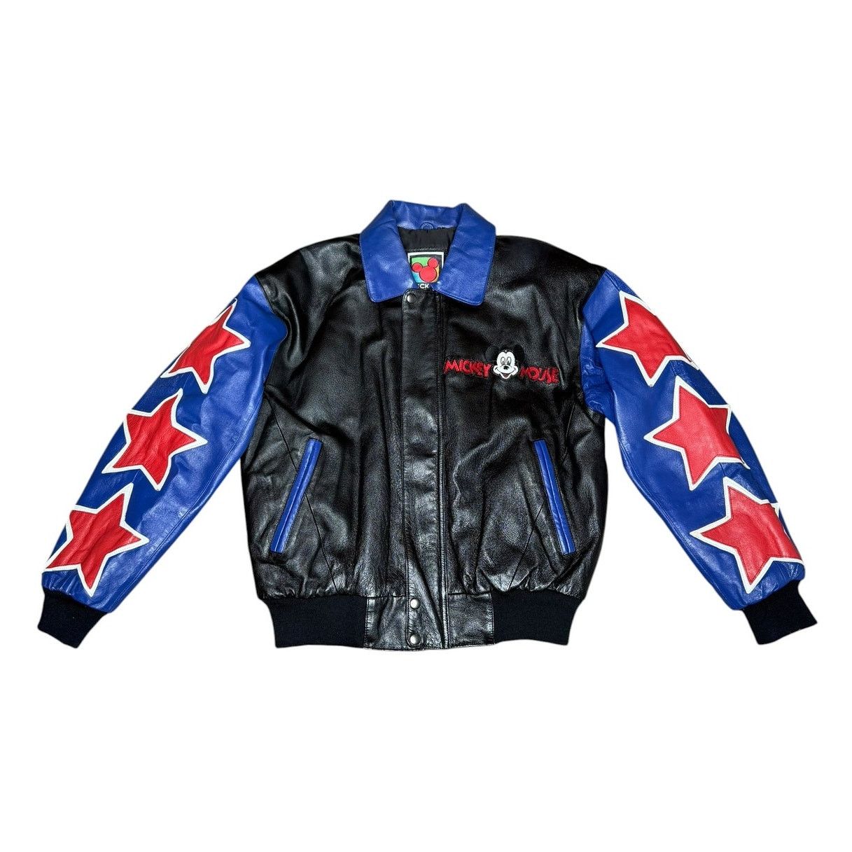 Disney × Vintage Vintage Disney Mickey Mouse & Friends Leather Bomber Jacket Size US S / EU 44-46 / 1 - 2 Thumbnail