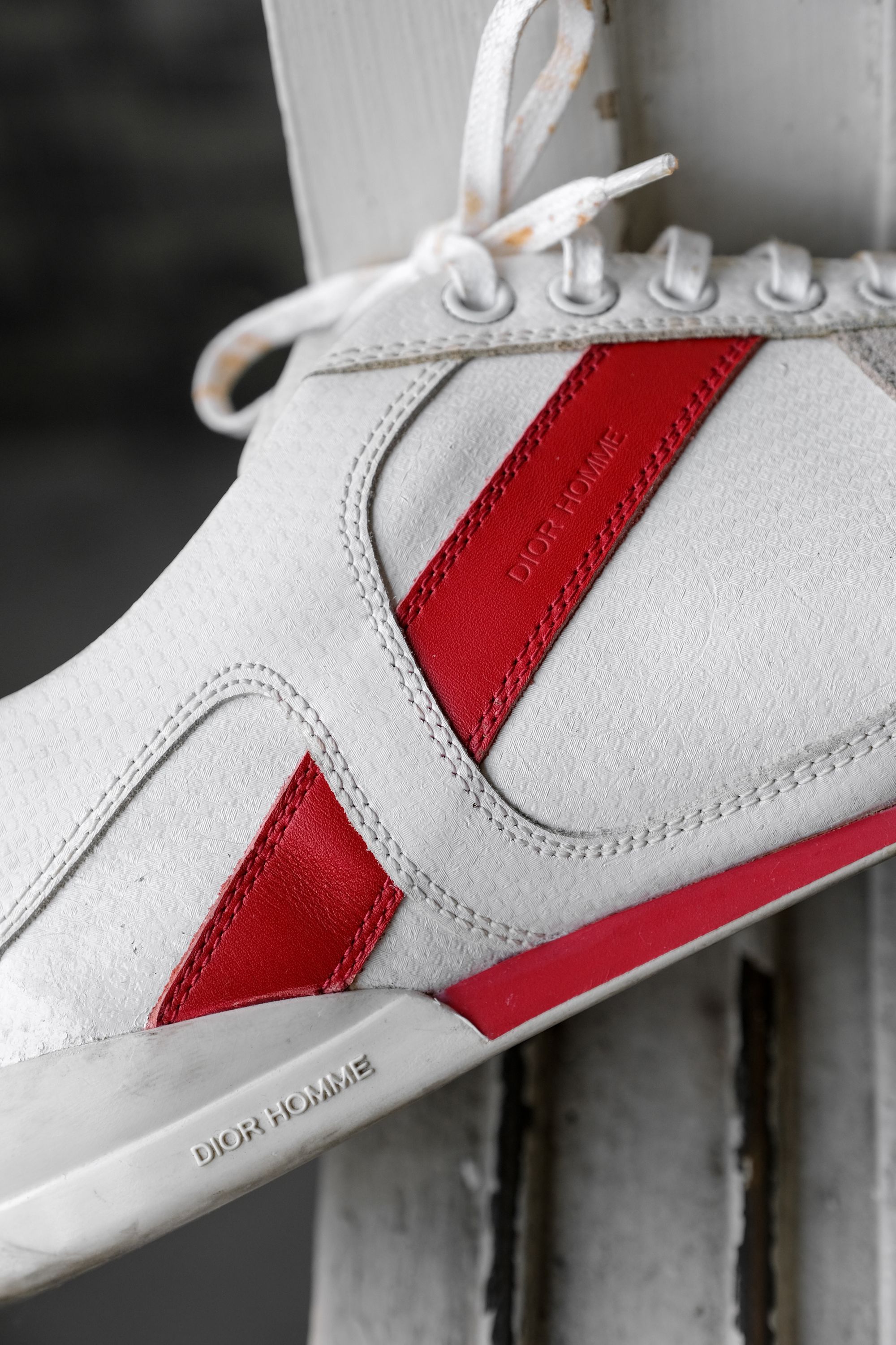 Dior DIOR HOMME White/Red/Grey Leather Sneakers Size US 8.5 / EU 41-42 - 8 Thumbnail